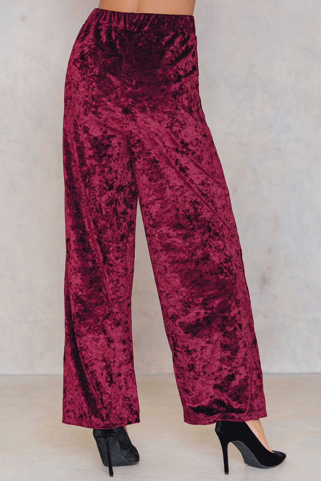Velvet Flared Pants Red | na-kd.com