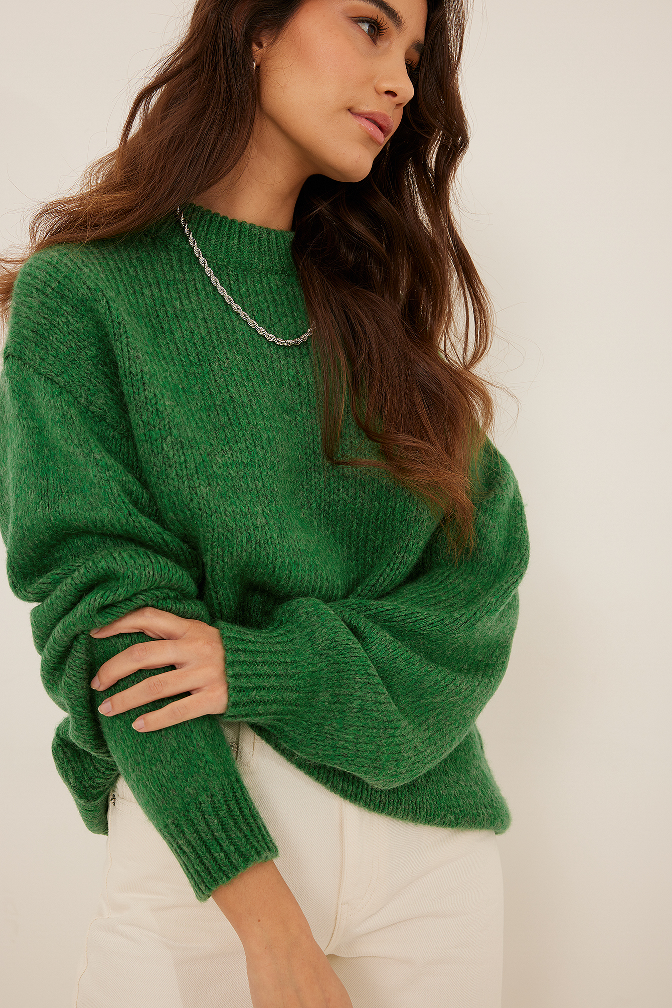 Mode Sweaters Gebreide truien Nümph N\u00fcmph Gebreide trui groen casual uitstraling 