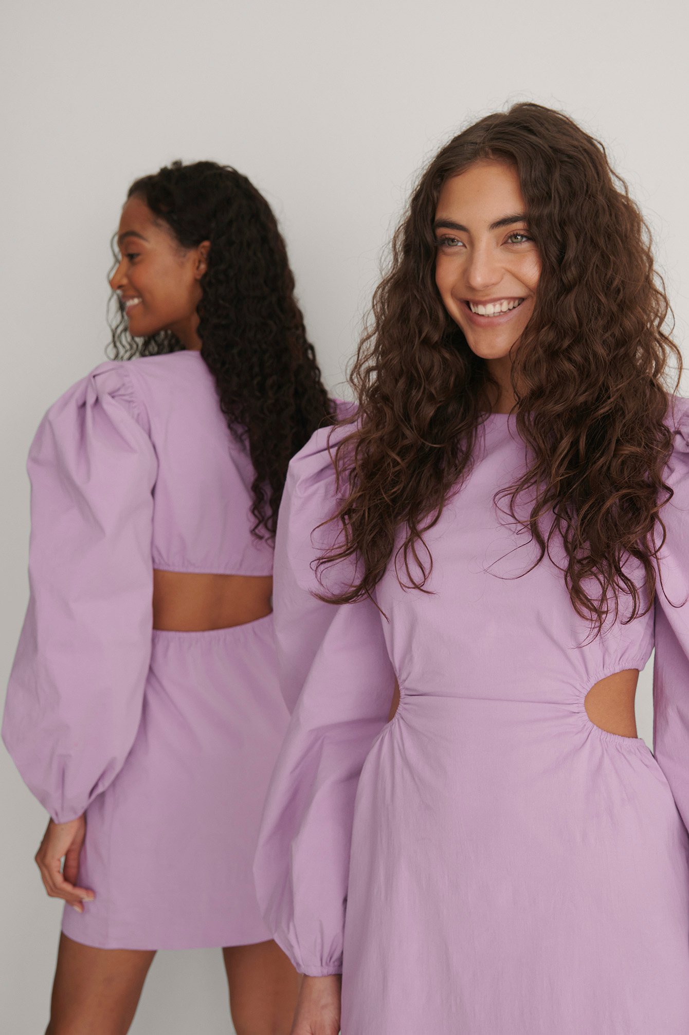 Lilac Volume Sleeve Dress