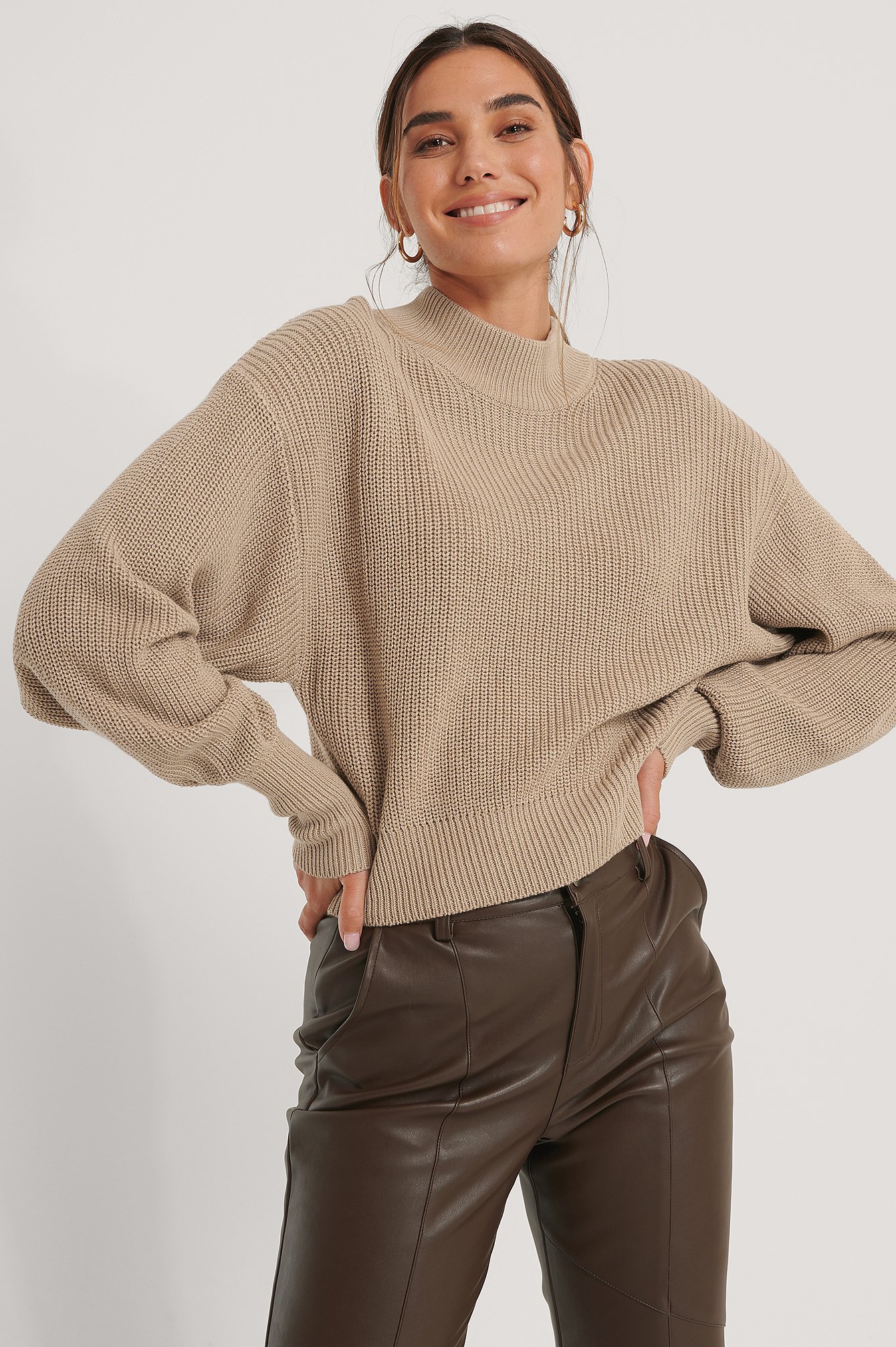 Mode Sweaters Matrozentruien Nakd Matrozentrui bruin gedrukte letters casual uitstraling 