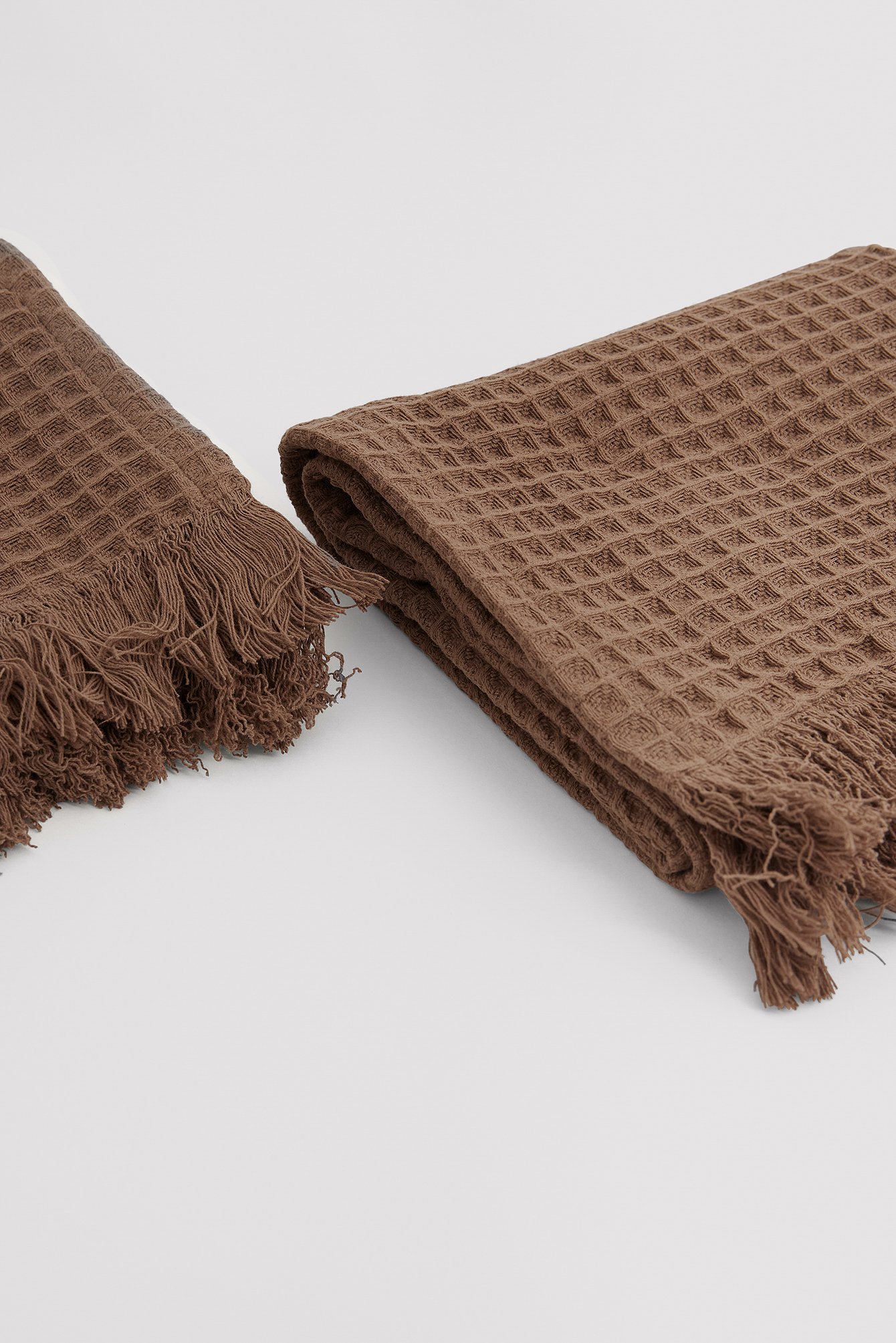 Waffle Guest Towel 2-Pack Brown | na-kd.com