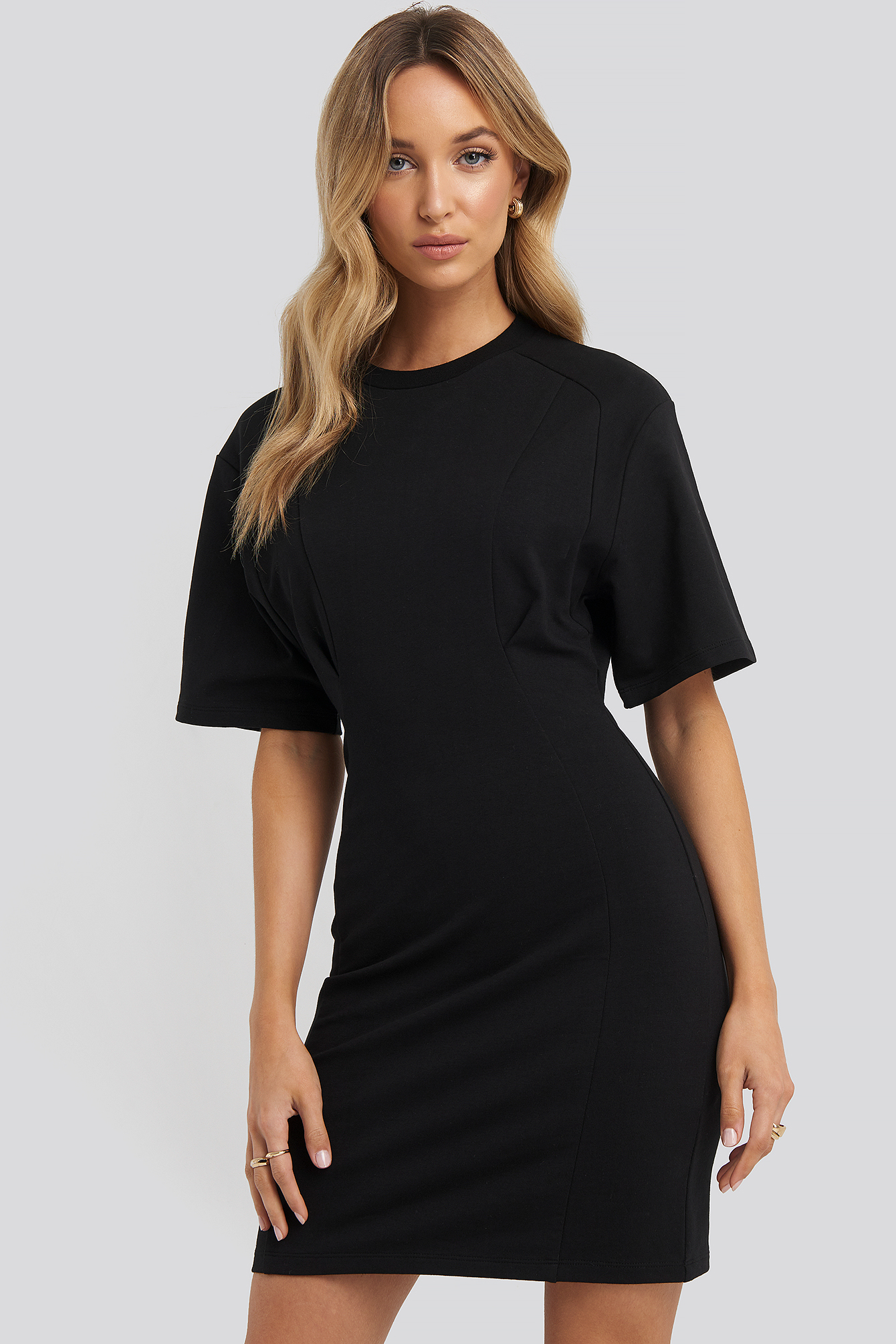 Waist Dart Detail Dress Black