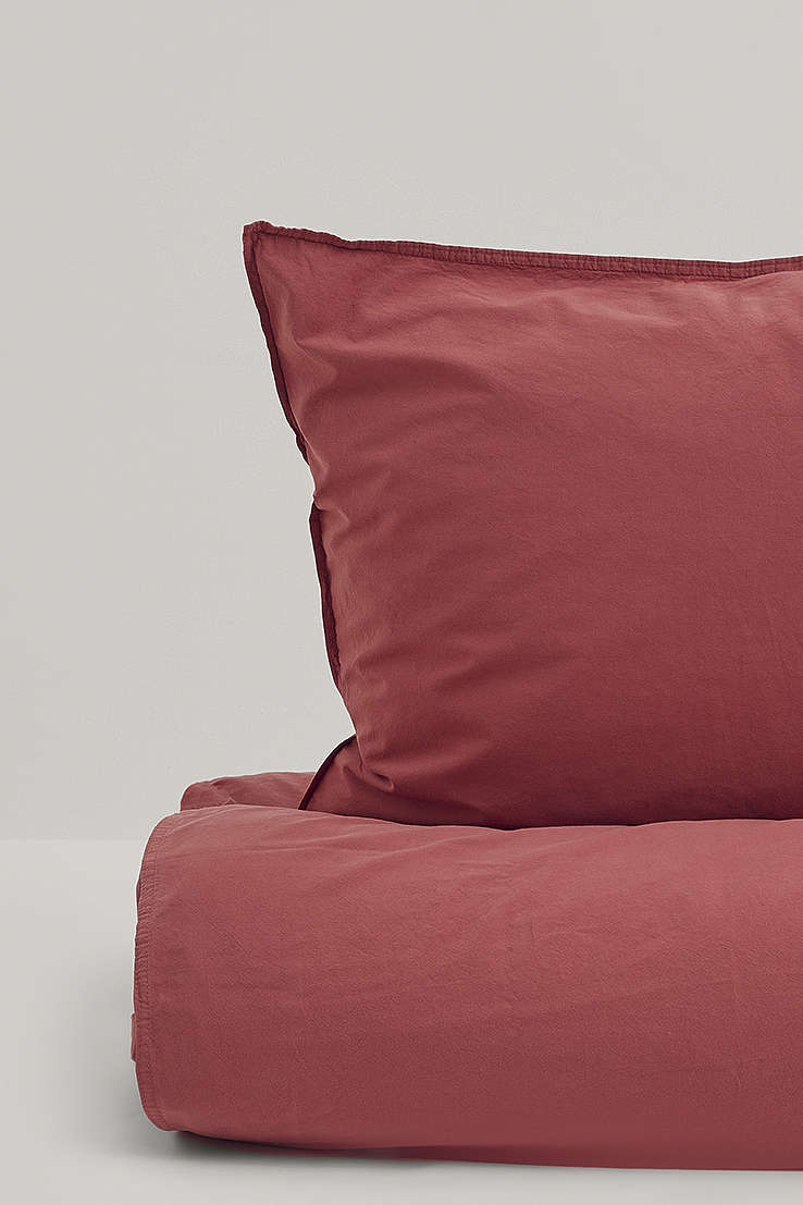 Pink Federa per cuscino in cotone lavato biologica