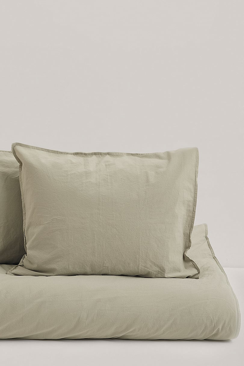 Grey/Green Washed Organic Cotton Pillowcase