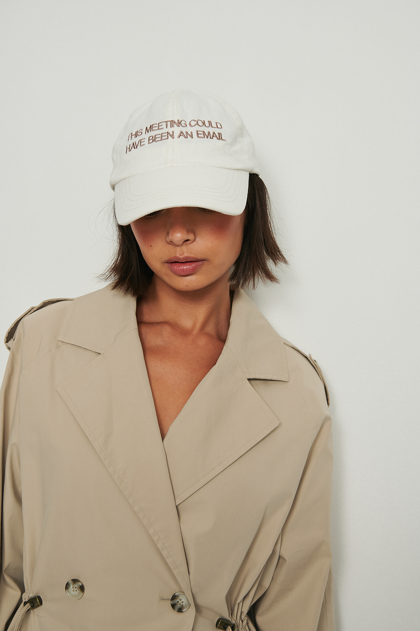 off white baseball cap