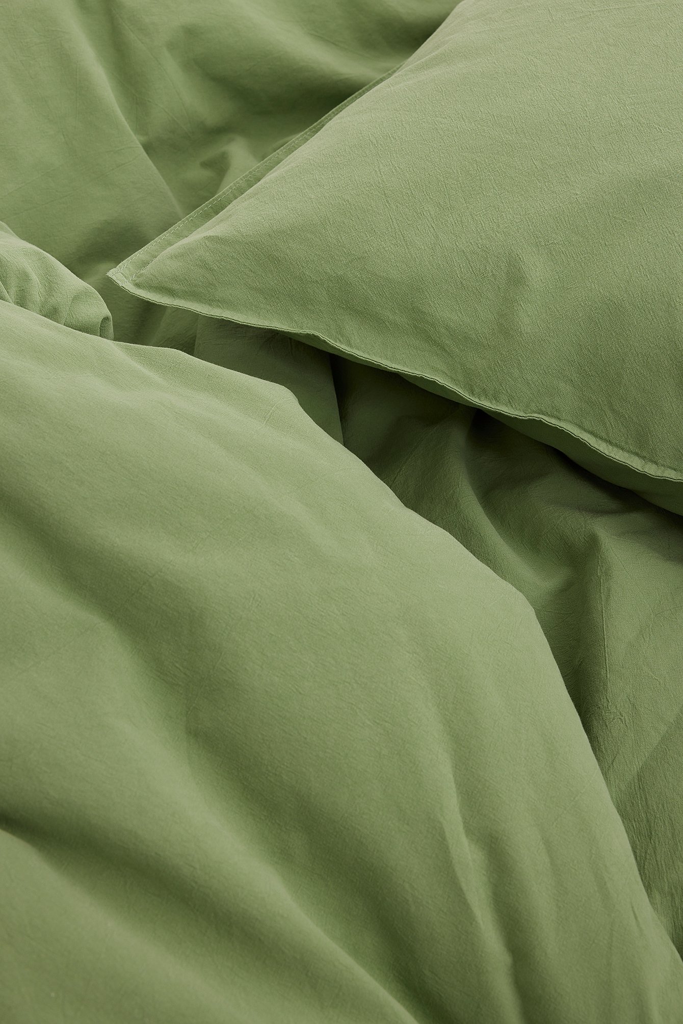 Green Organischer Kissenbezug aus gewaschener Baumwolle