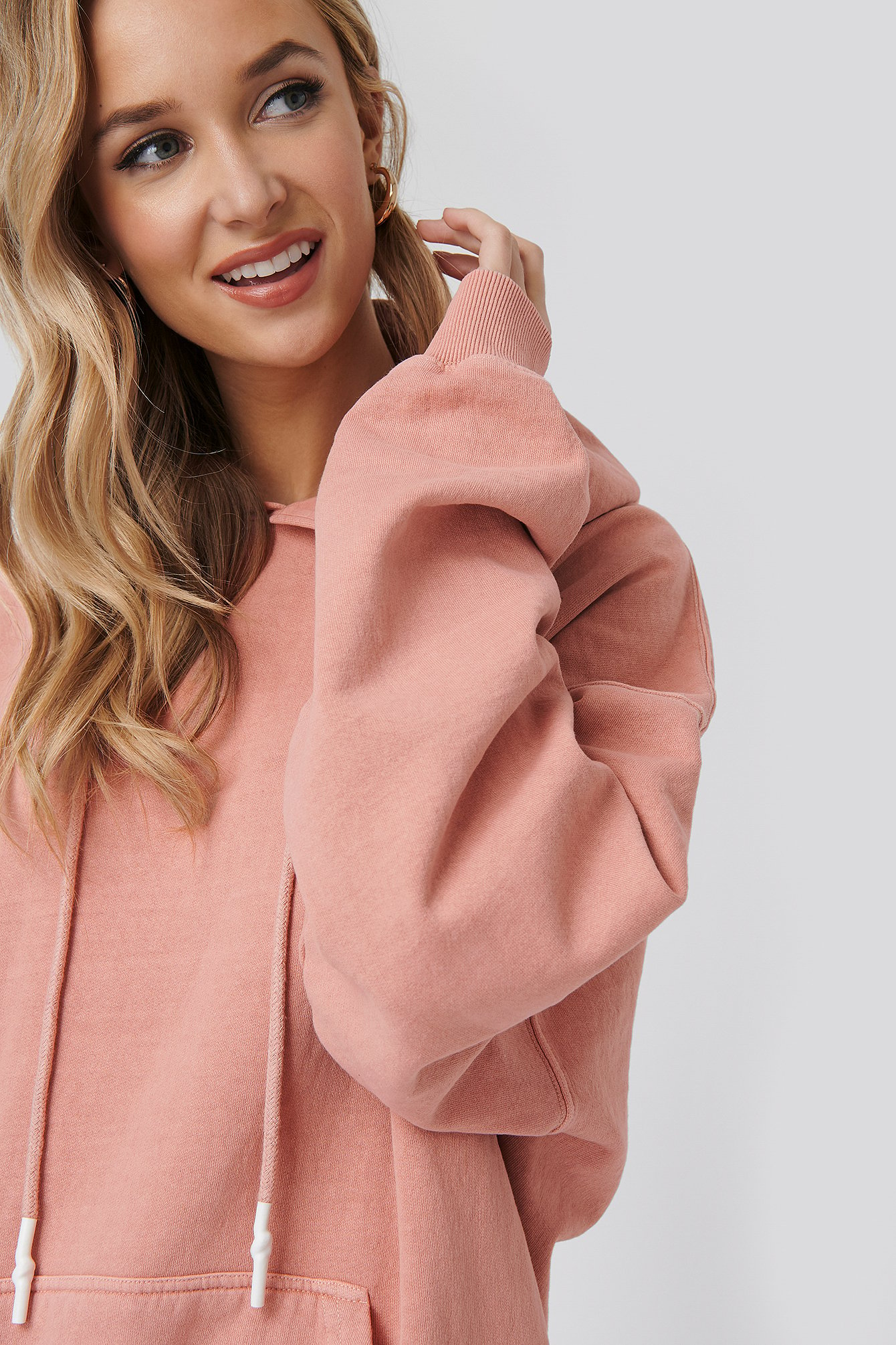 NA-KD Trend Washed Oversized Hoodie - Pink