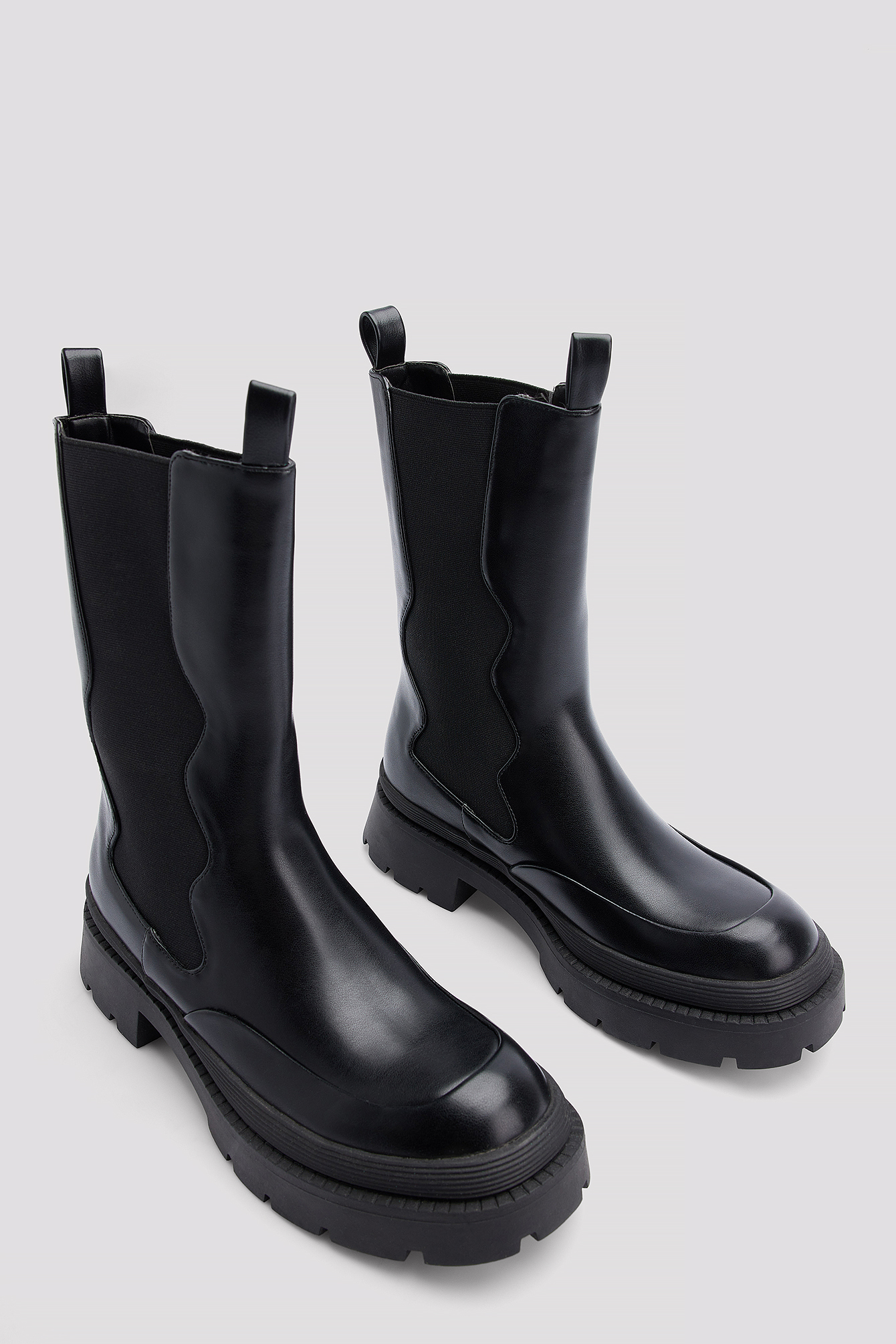 Wavy Elastic Boots Nero