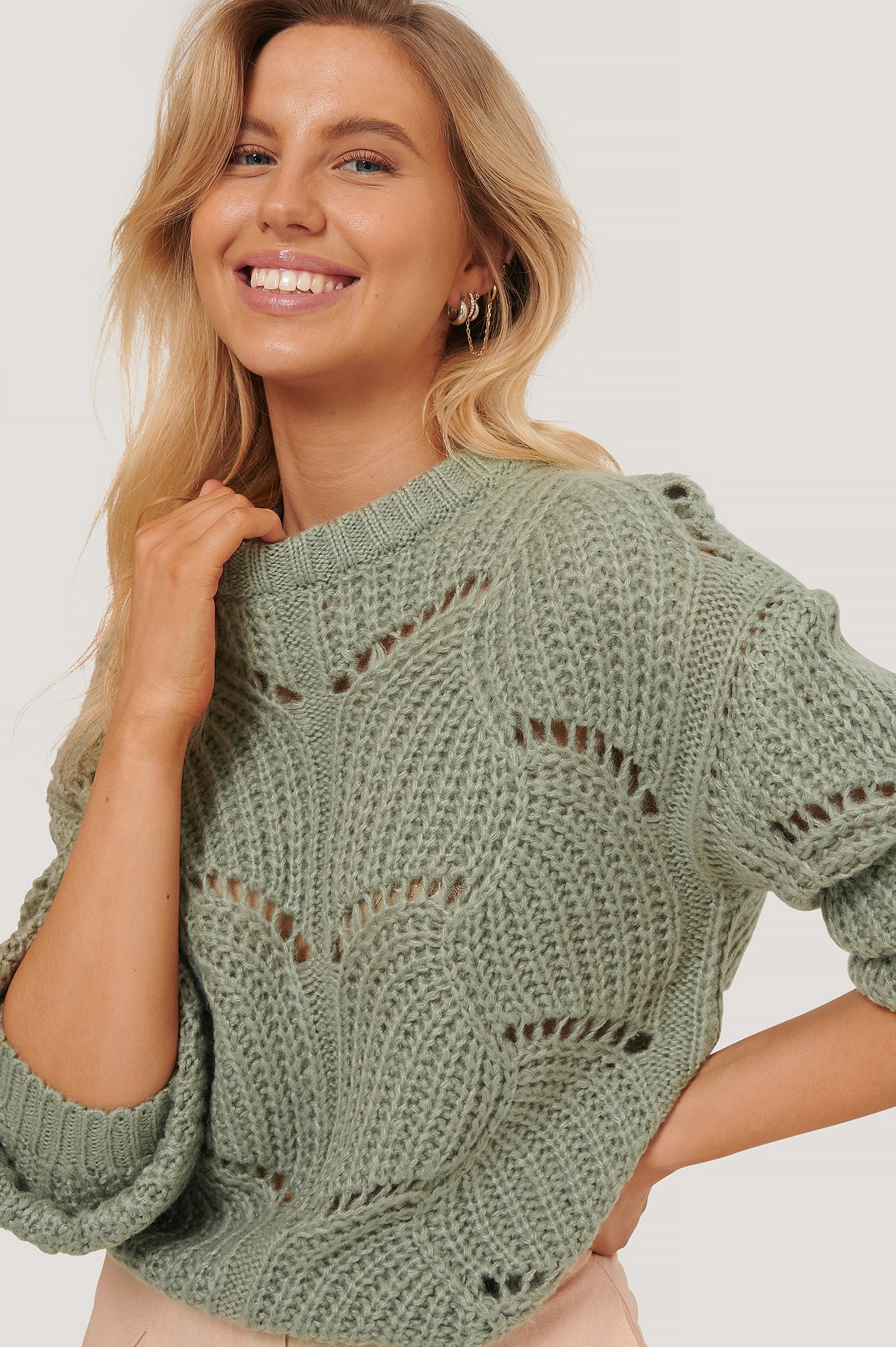 Strickpullover Mit Wellenmuster