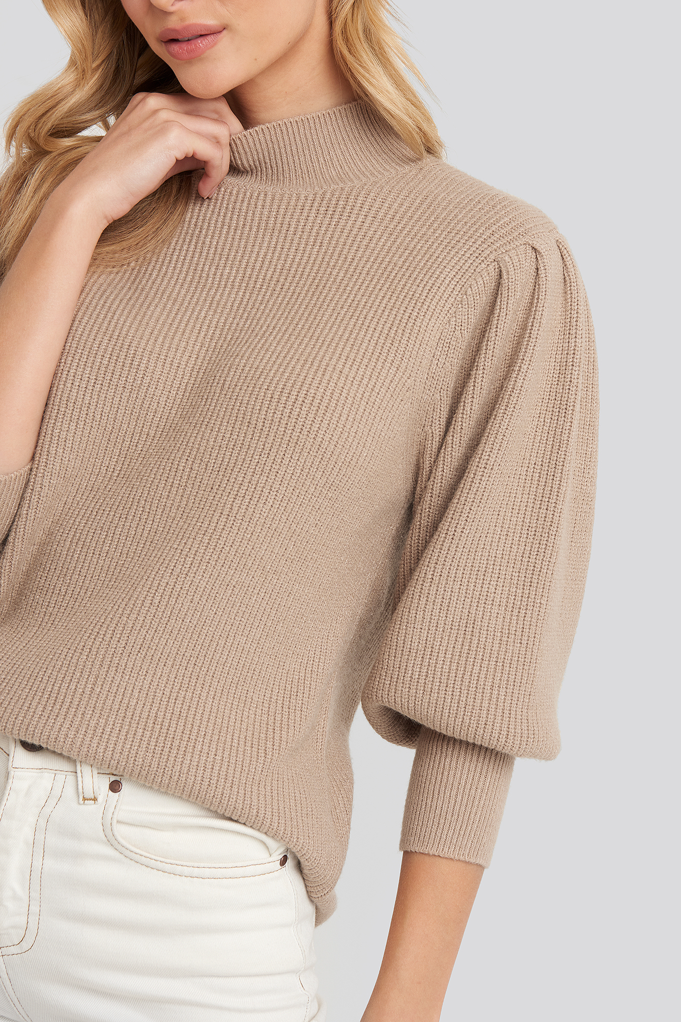 Wide Cuff Balloon Sleeve Knitted 