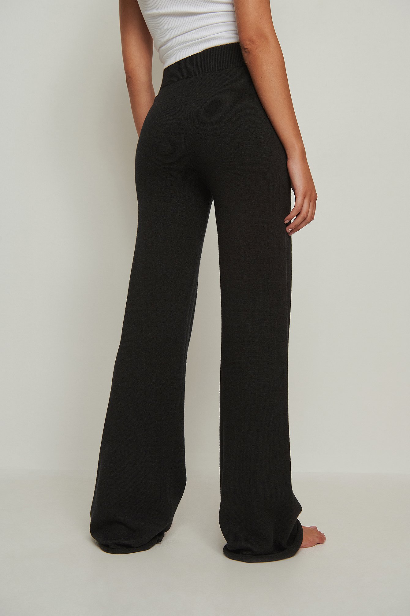 Black Wide Knitted Pants