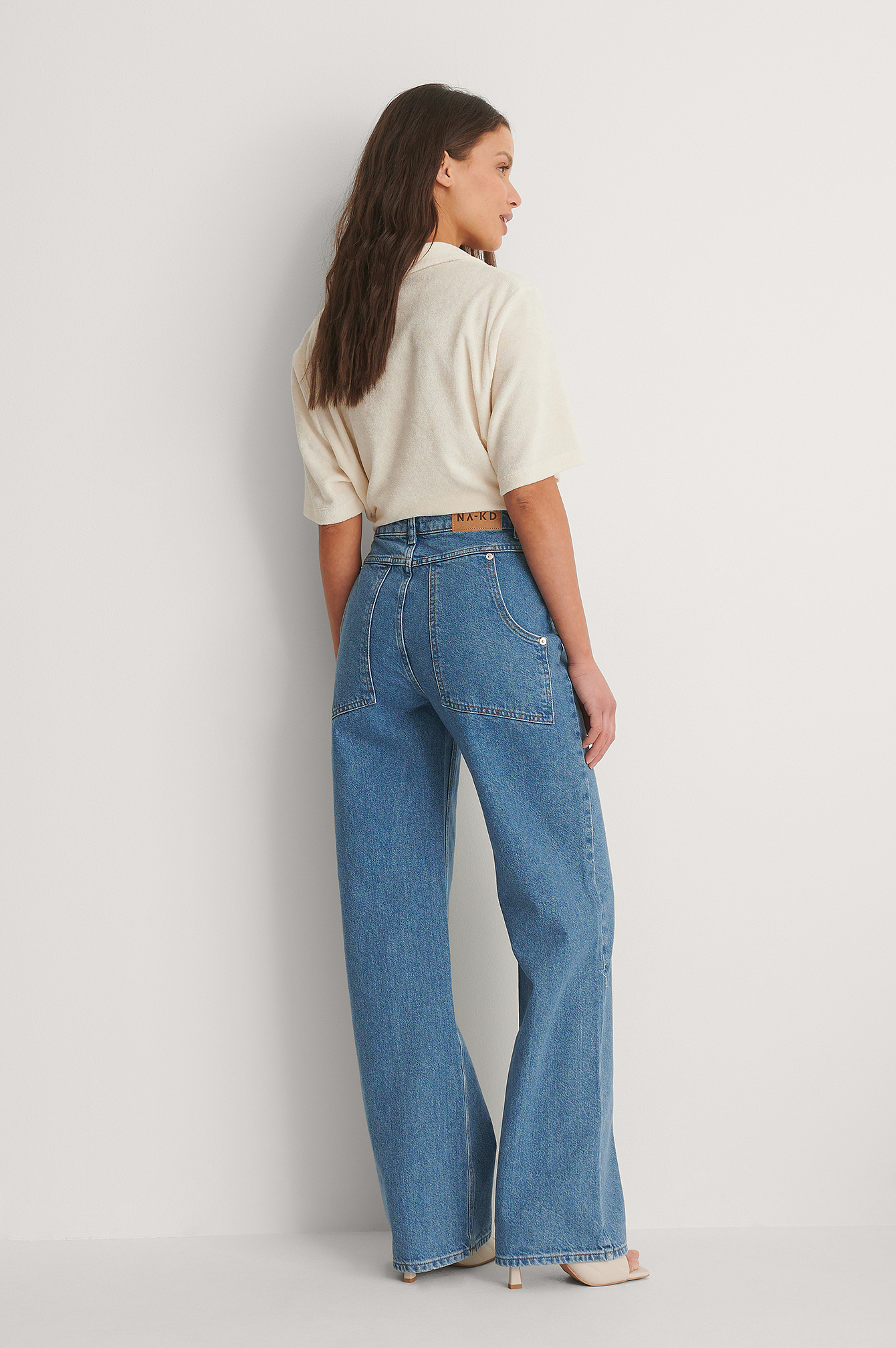 Organic Wide Leg Jeans Blue | na-kd.com