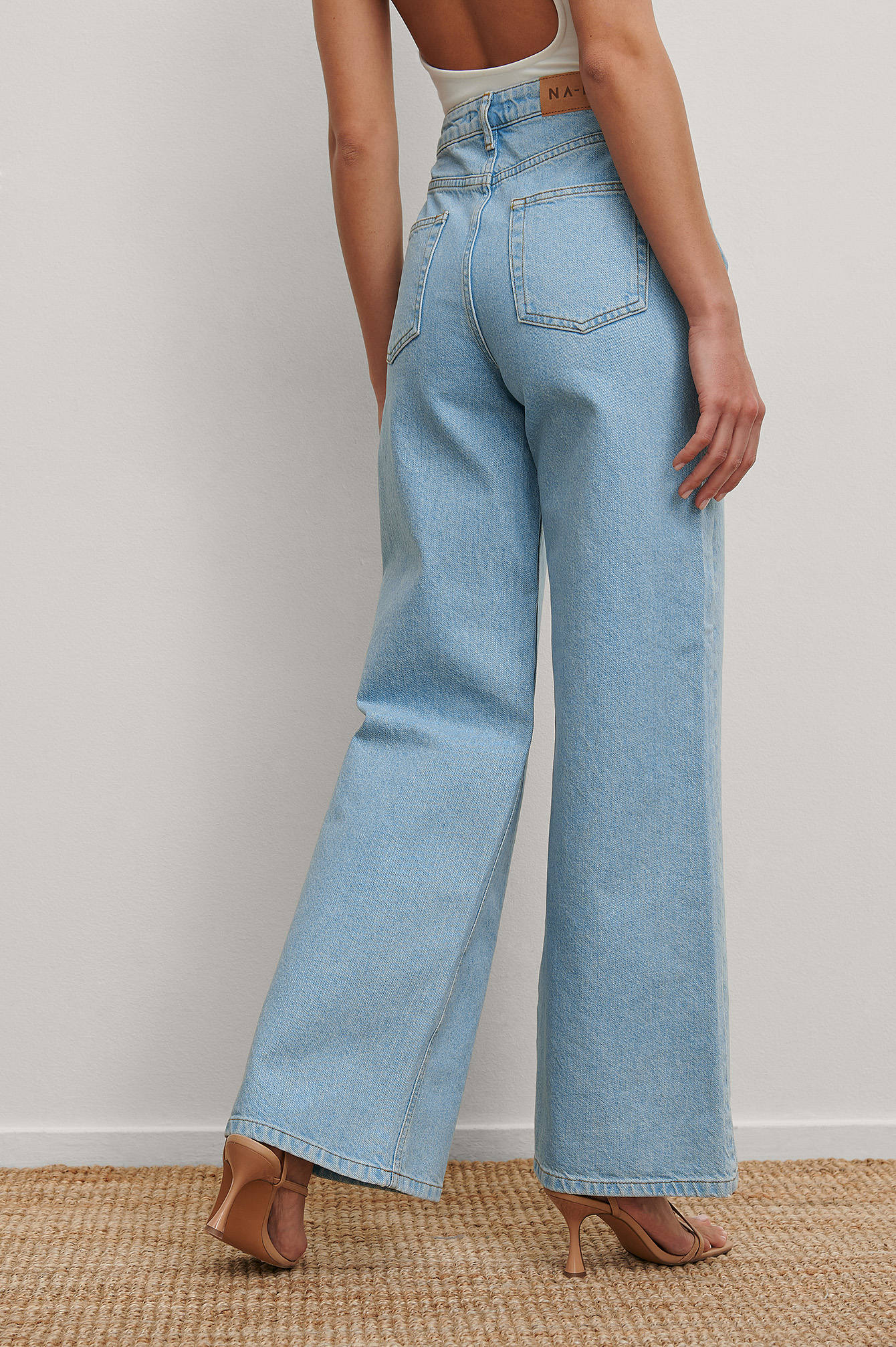 Recycled Wide Leg Jeans Blue | na-kd.com
