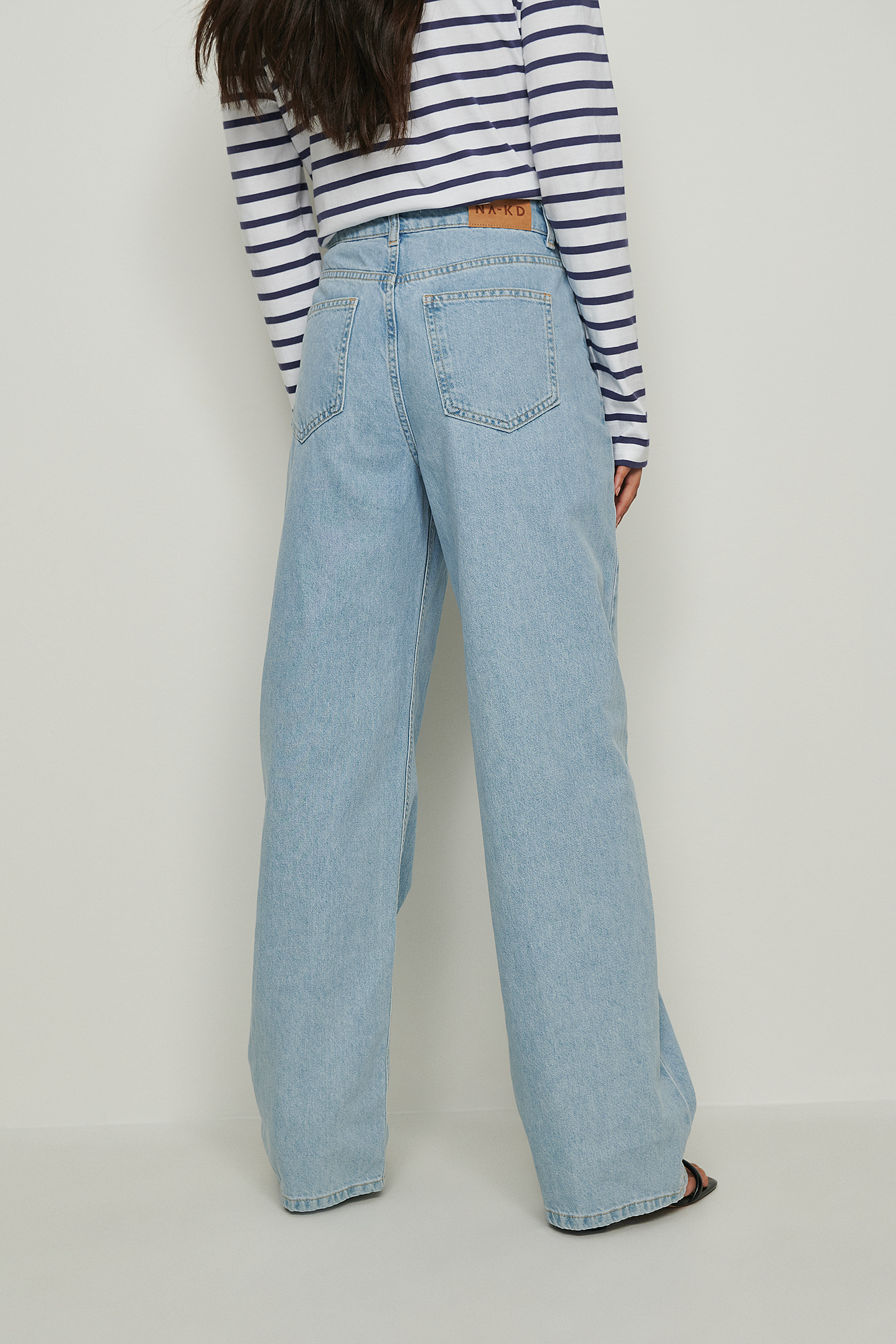 Organic Wide Leg Mid Waist Jeans Blue 