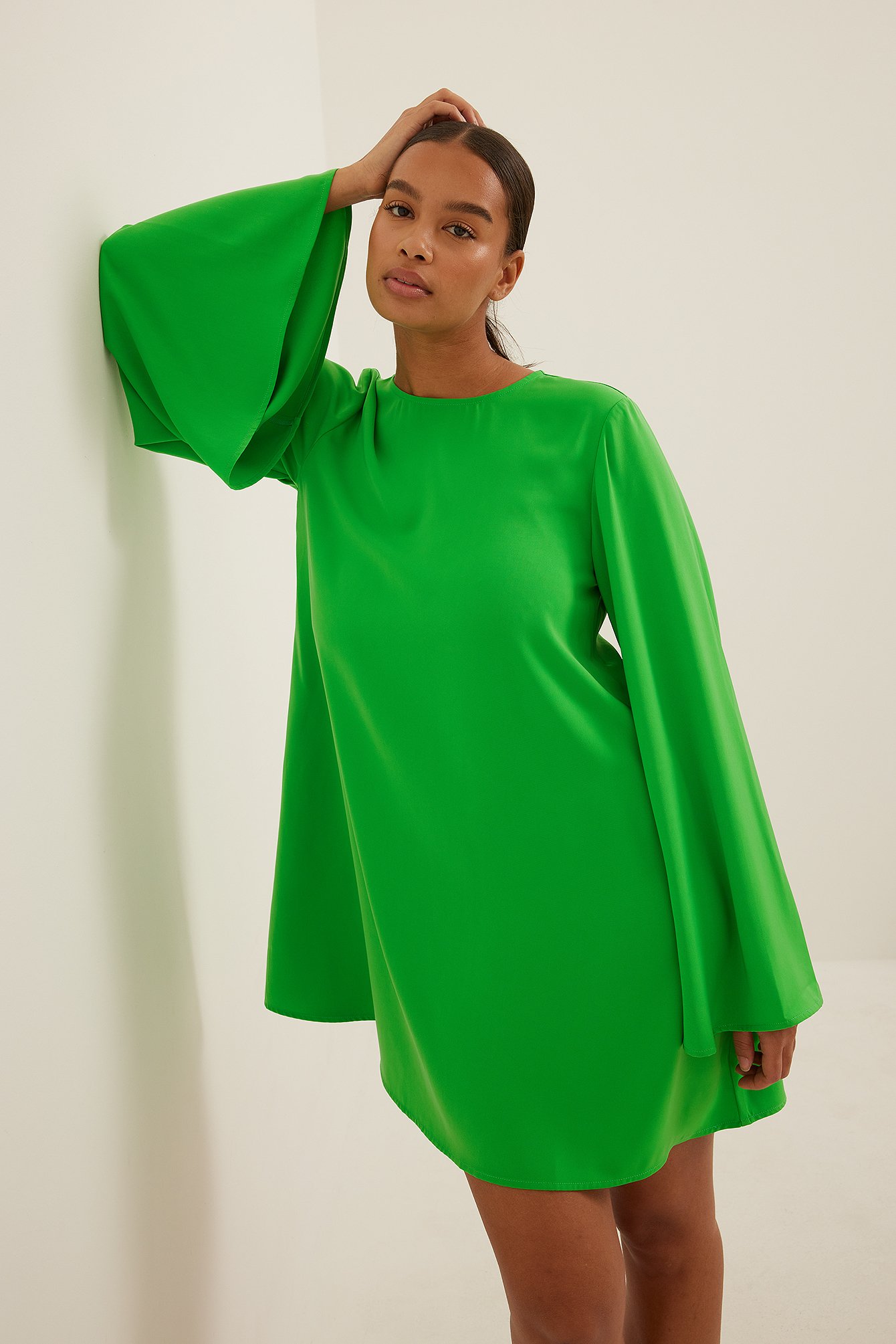 Green Wide Mini Dress