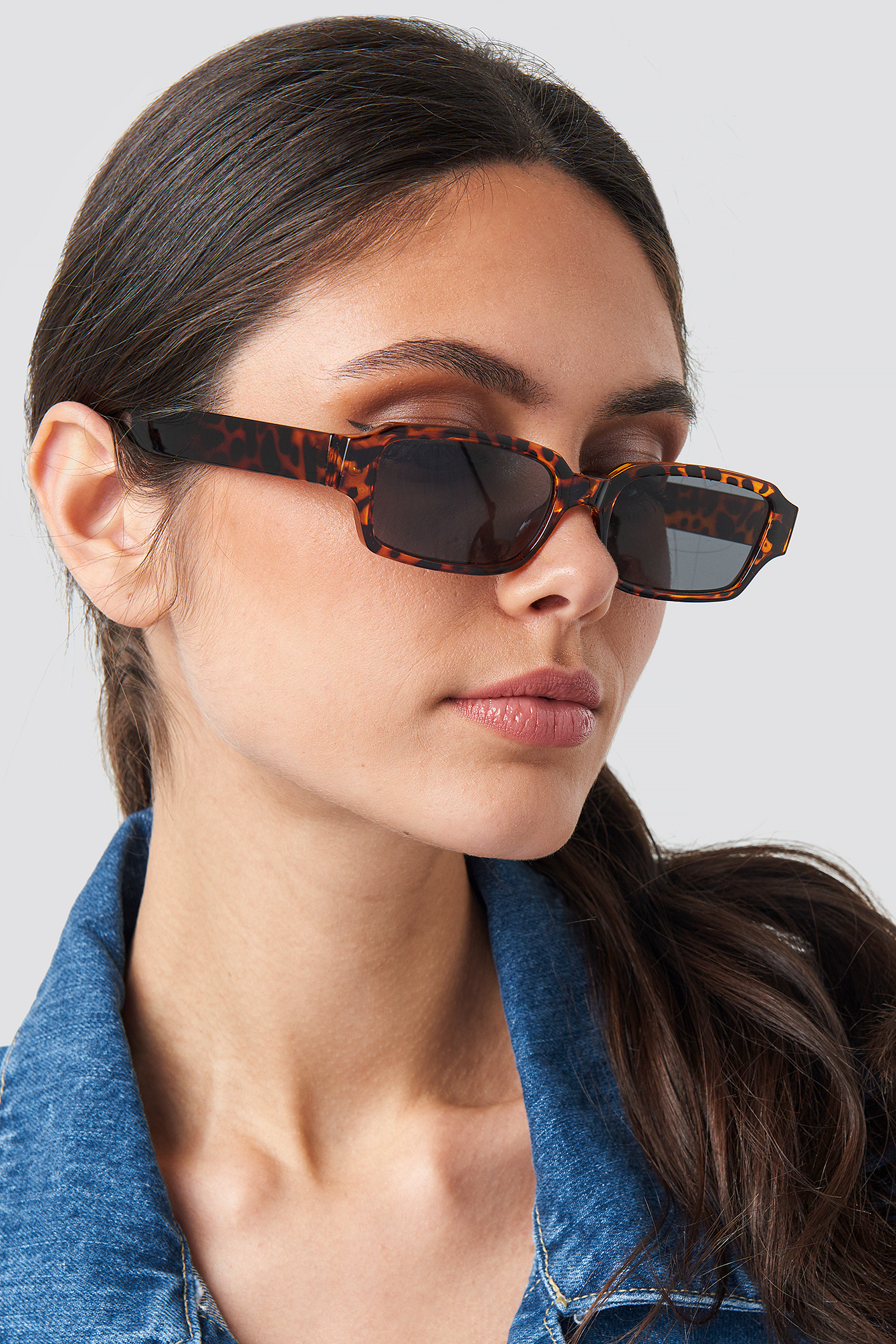 Wide Rectangular Sunglasses Tortoise