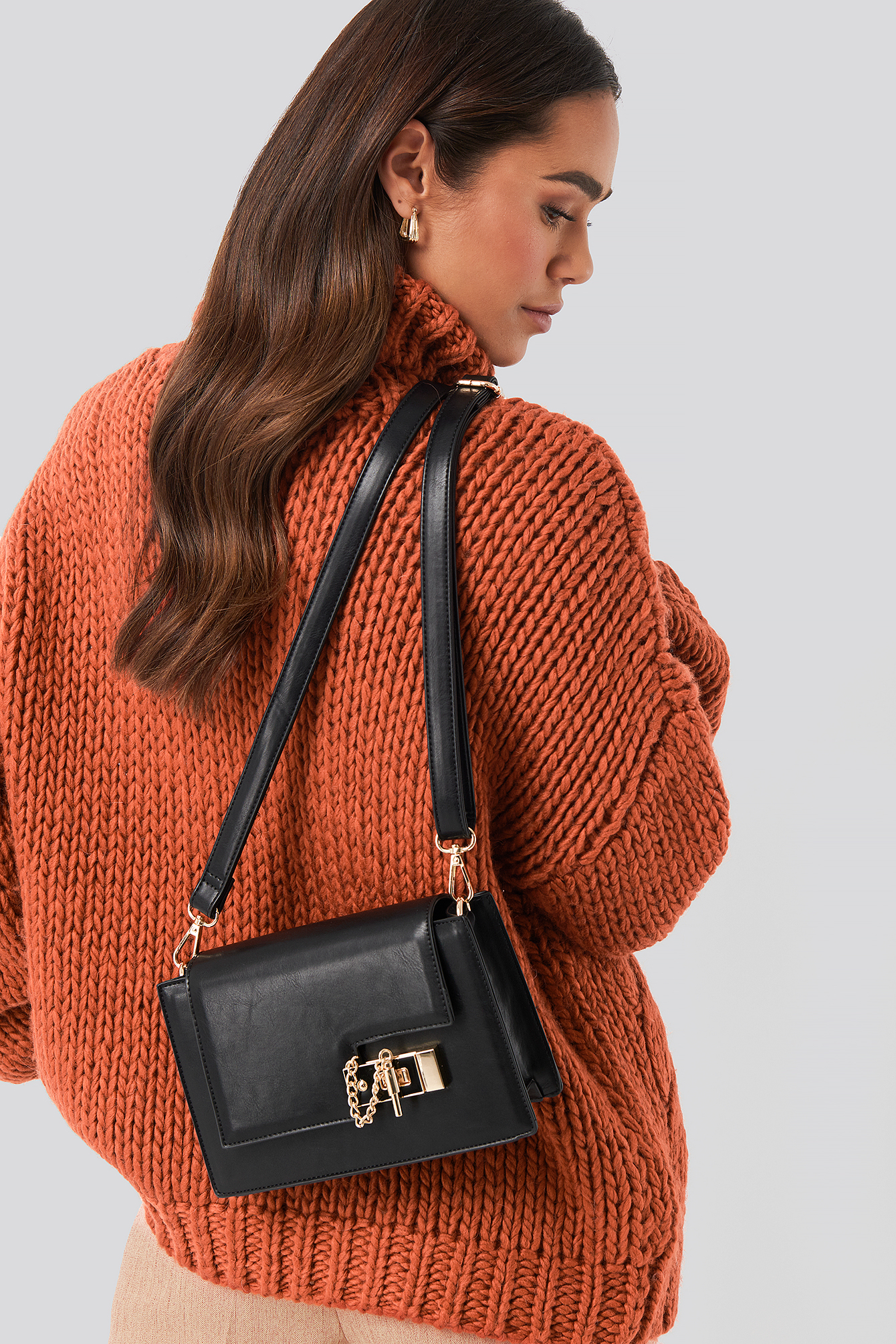 Wide Slide Closure Bag Black