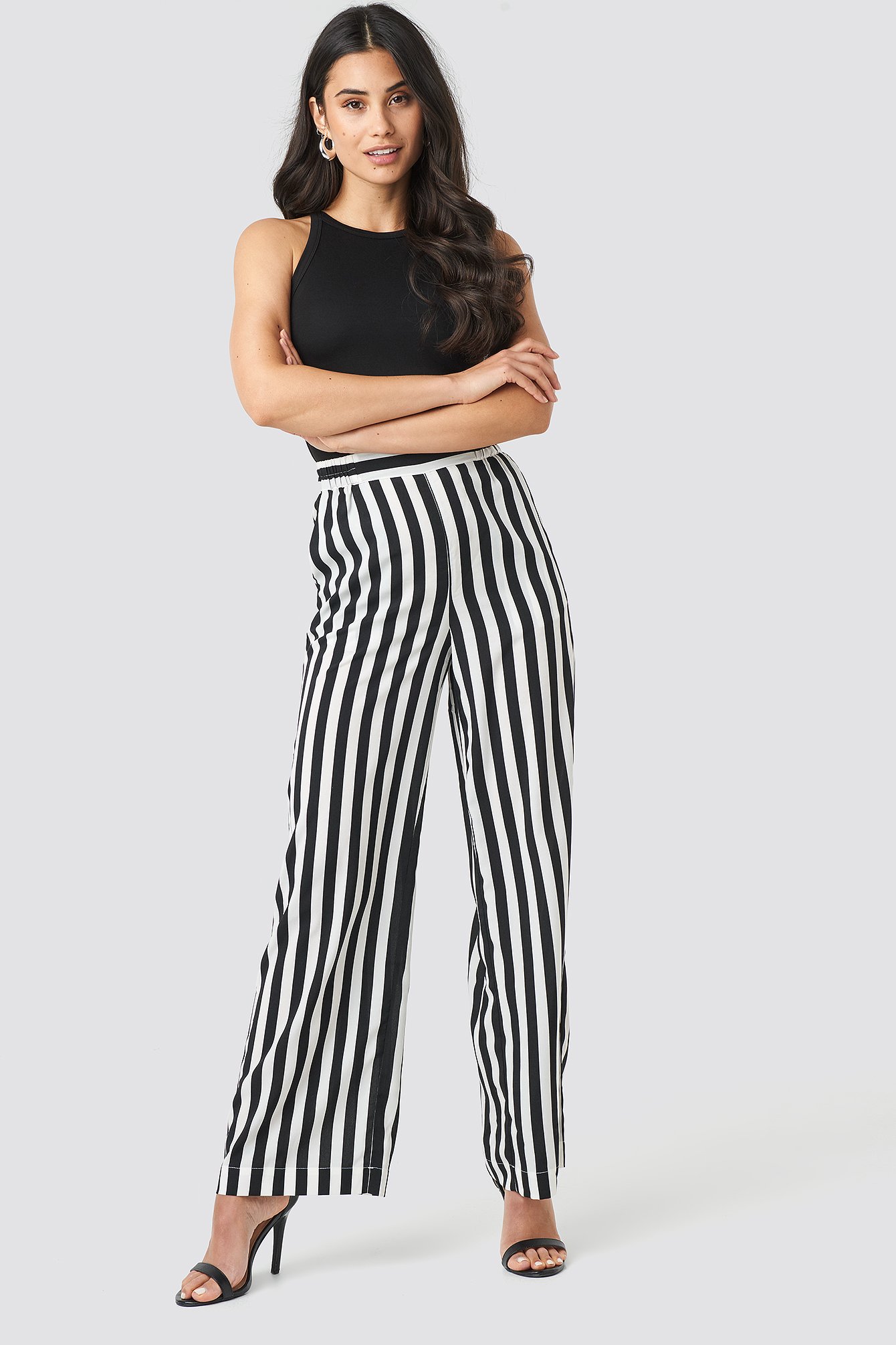 Black/White Wide Striped Pants