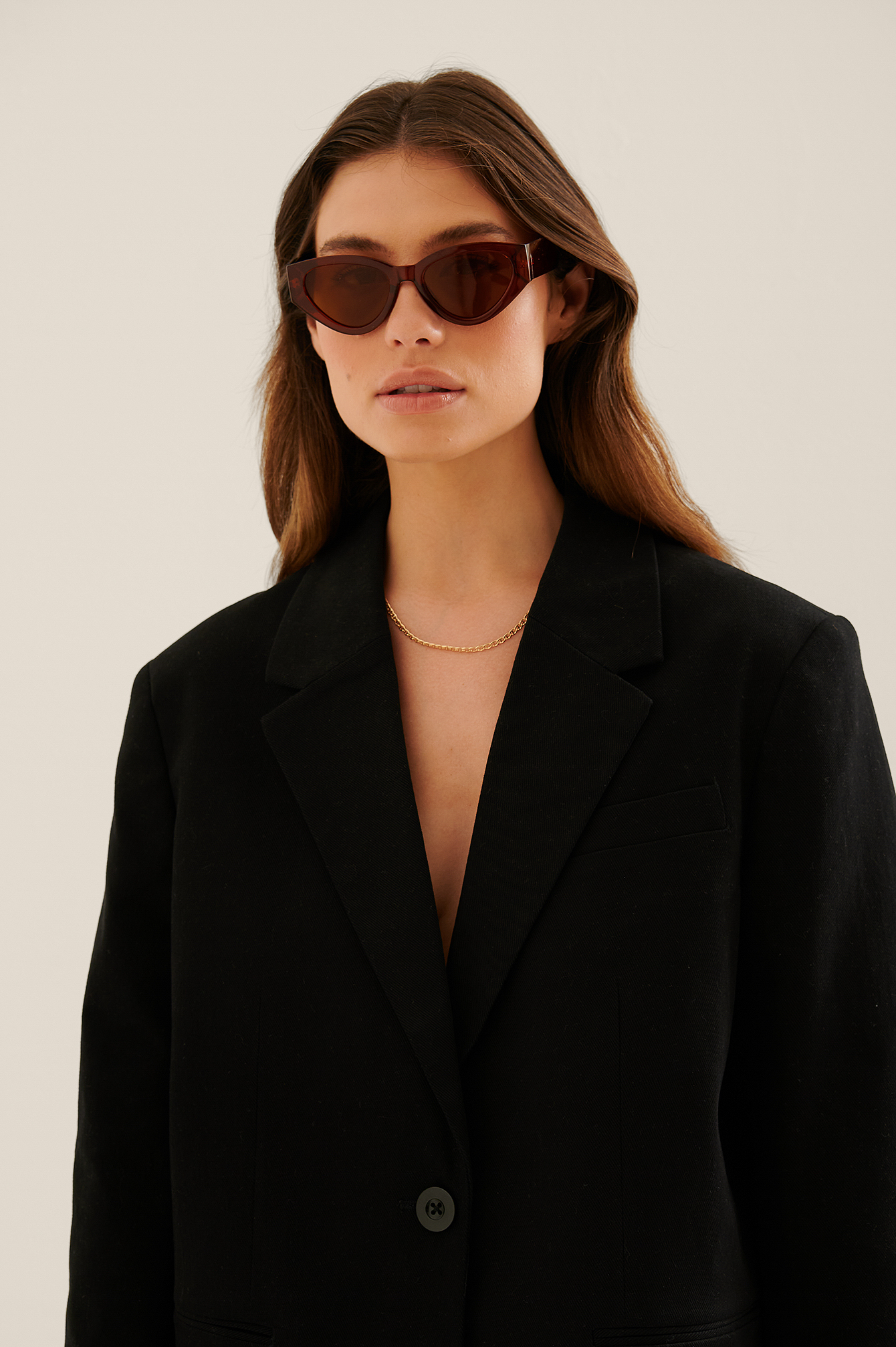 Wide Temple Cateye Sunglasses Brown | na-kd.com