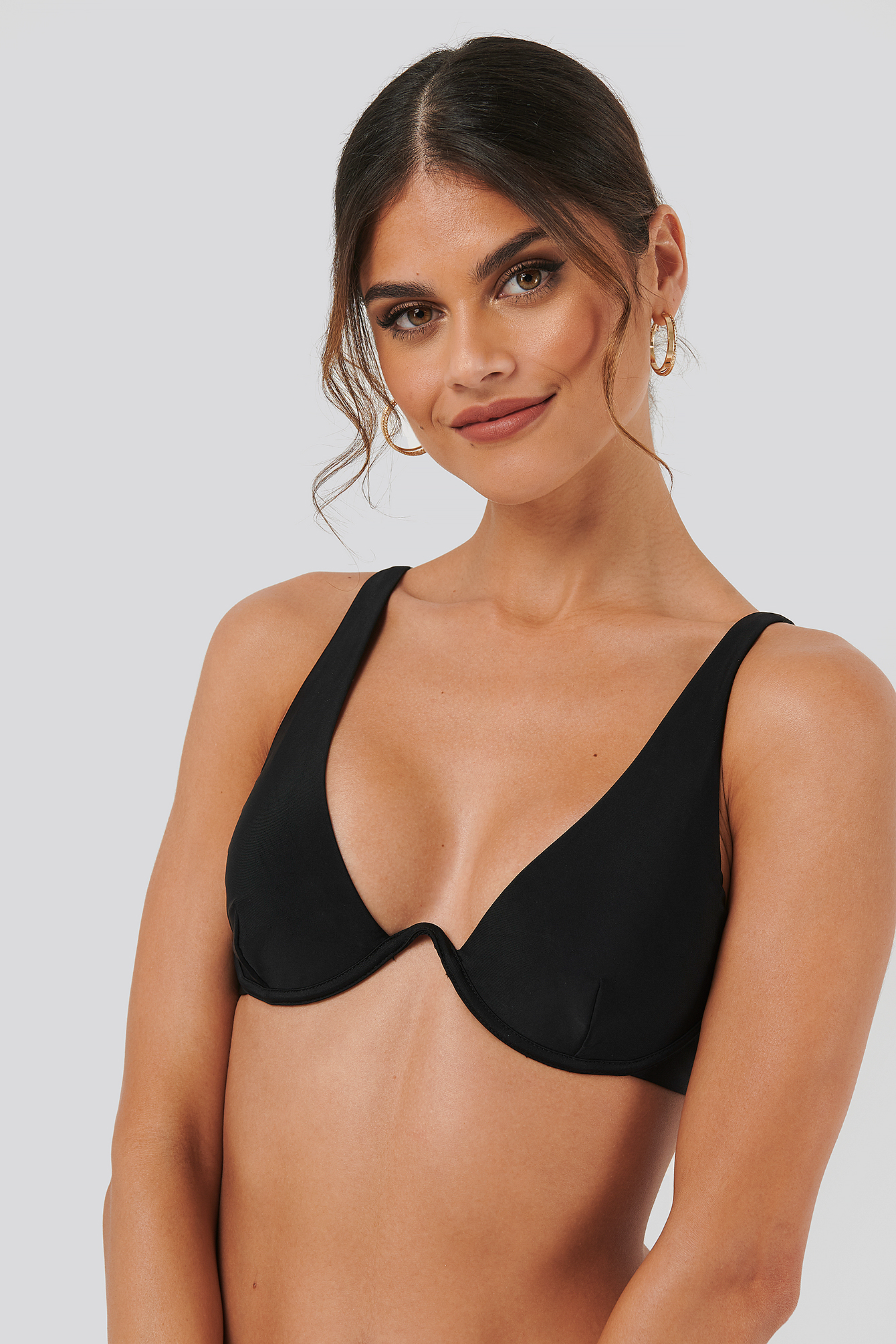 Wide Wire Bikini Bra Black