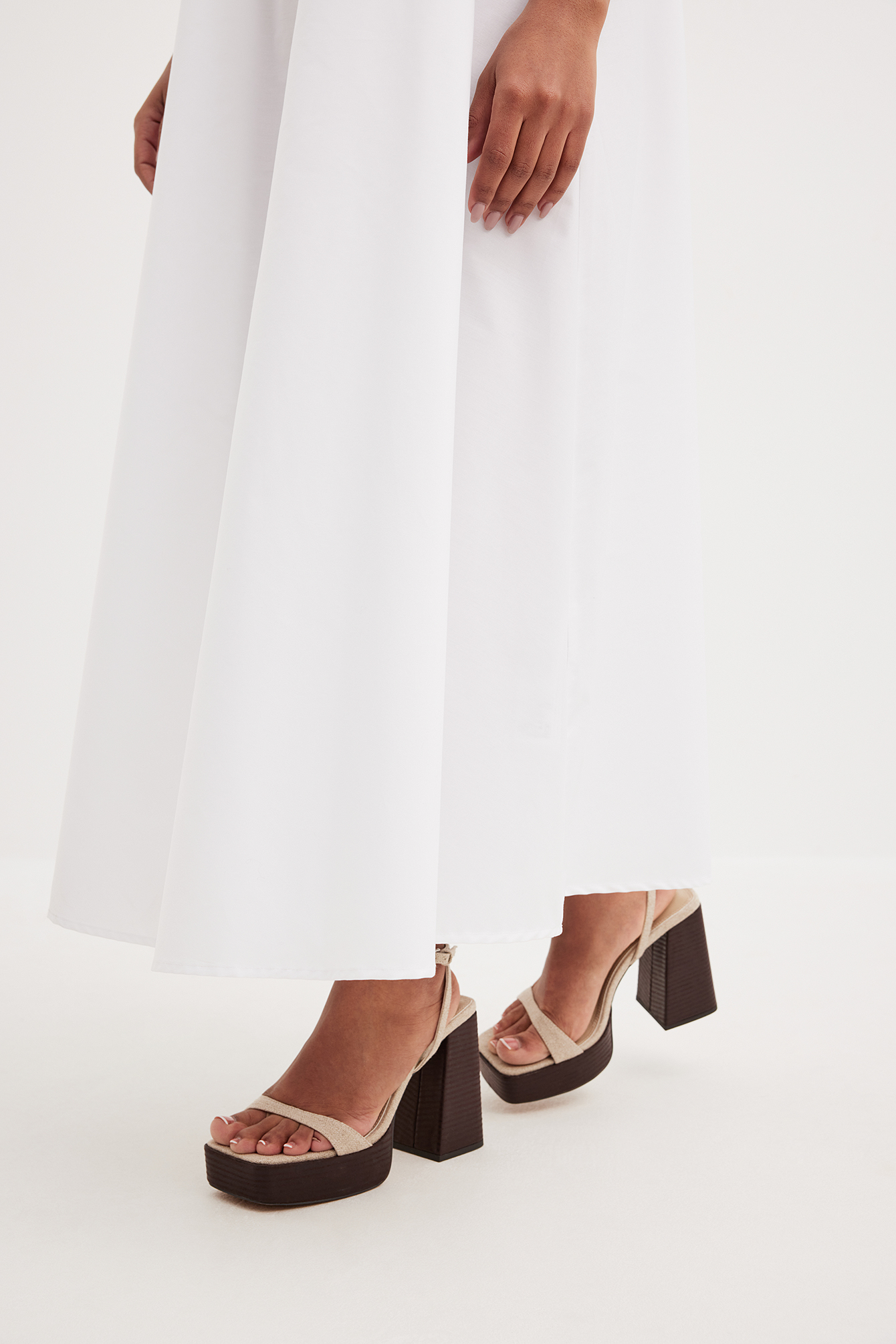 Gigi Ivory Platform Sandal | White | Freya Rose