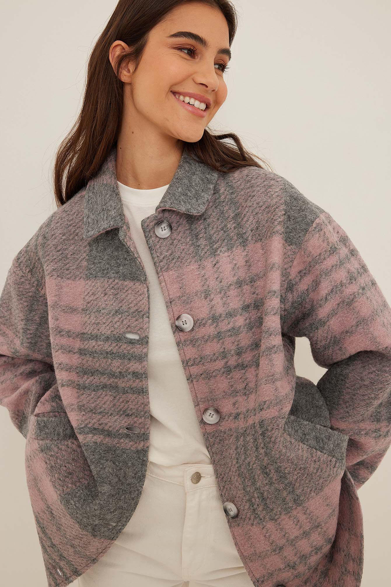 Checked Wool Blend Checked Jacket