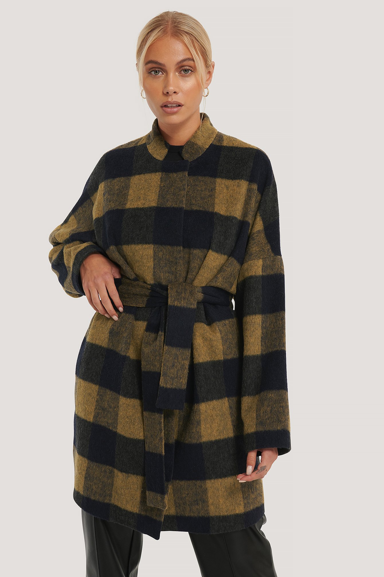 checked short jacket