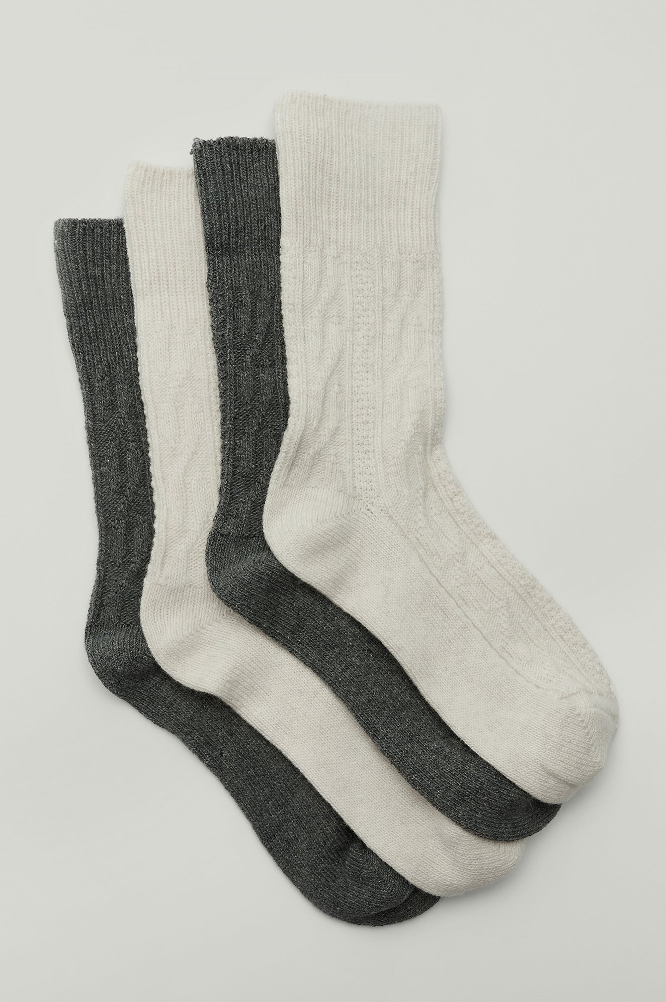 Grey/Offwhite Pack De 2 Calcetines