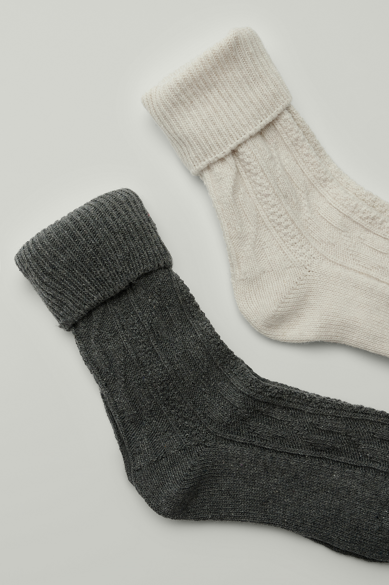 Grey/Offwhite Pack De 2 Calcetines