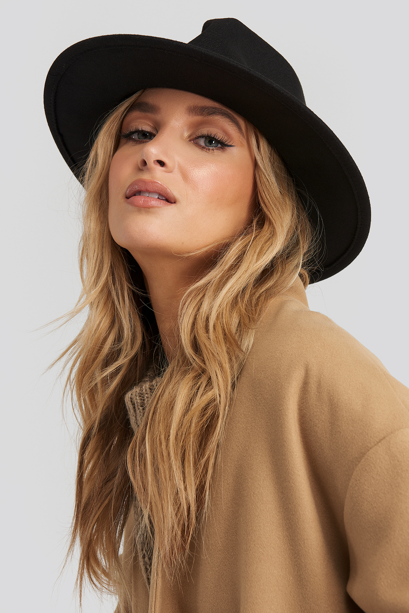 Woolen Fedora Hat Black