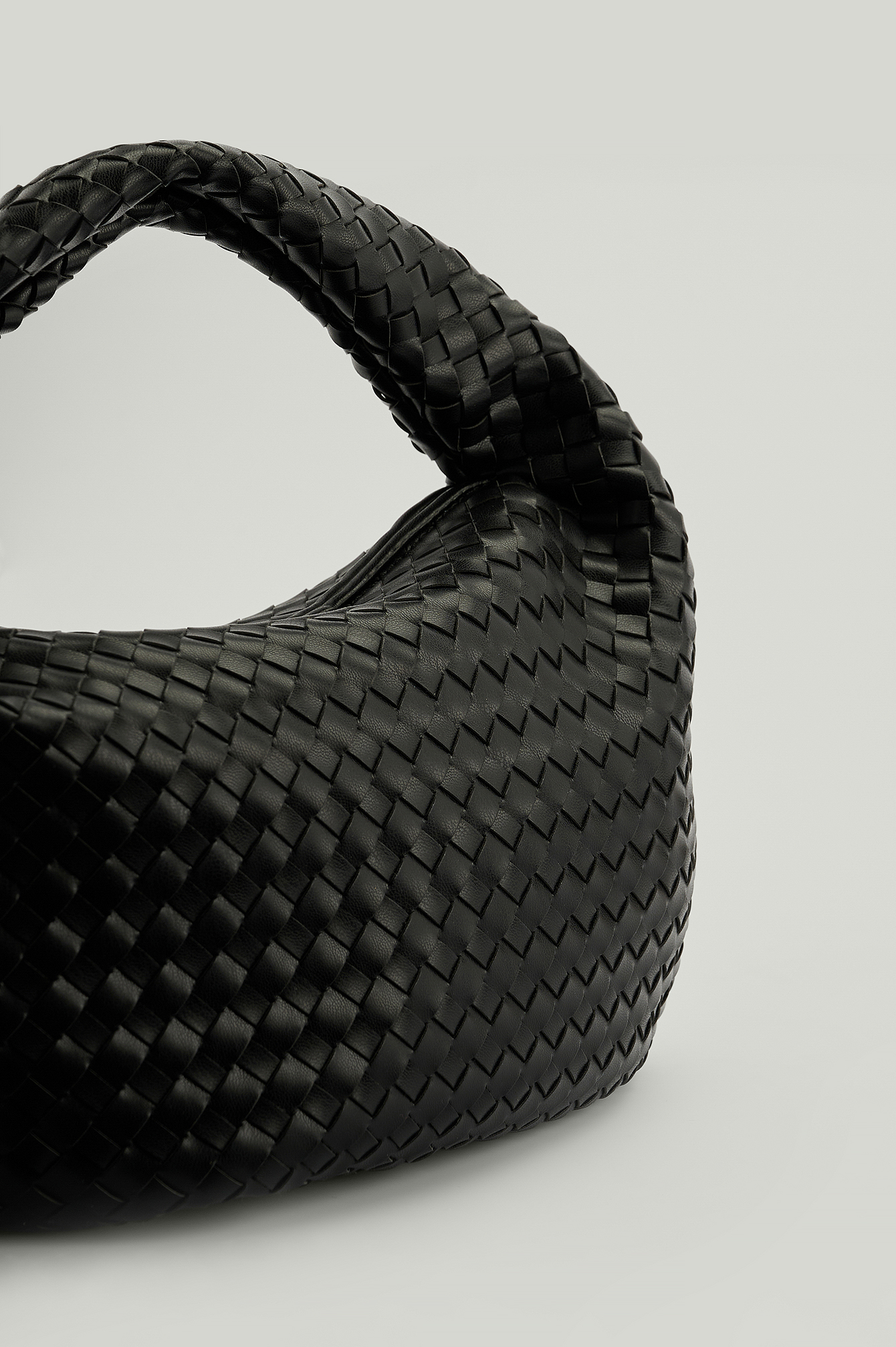 Black Woven Rounded Bag