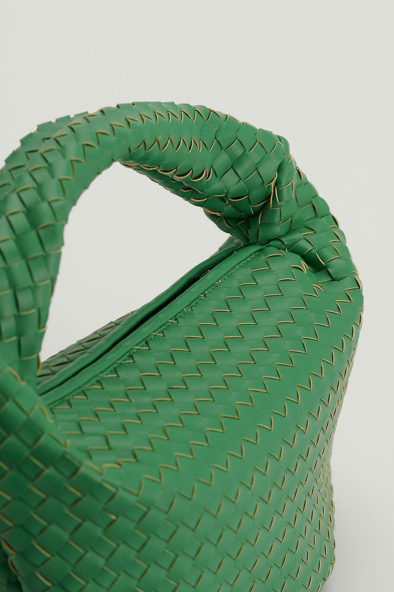 Strong Green Woven Rounded Bag