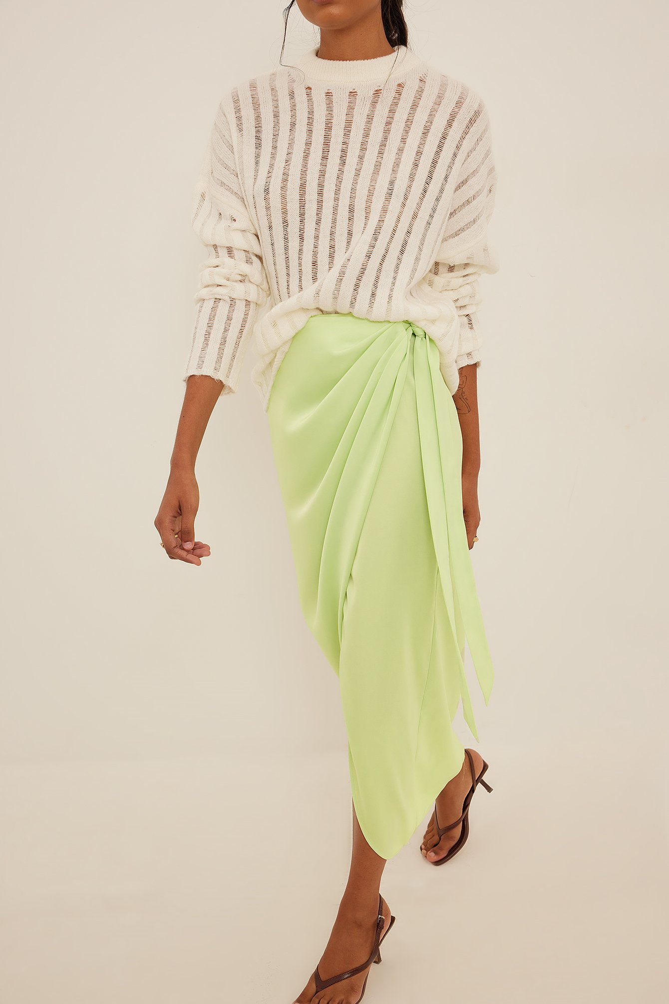 NA-KD Trend Wrap Maxi Skirt - Green