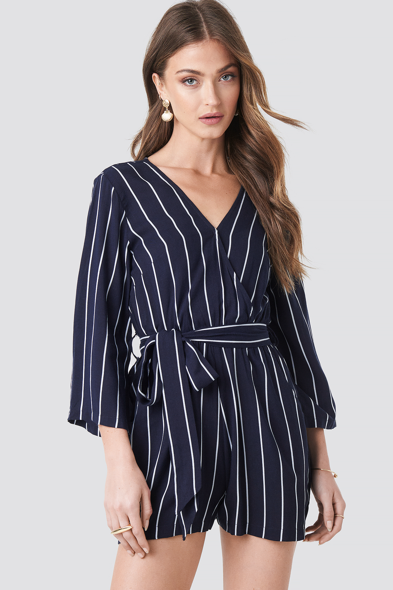 Wrap Playsuit Blue Stripe