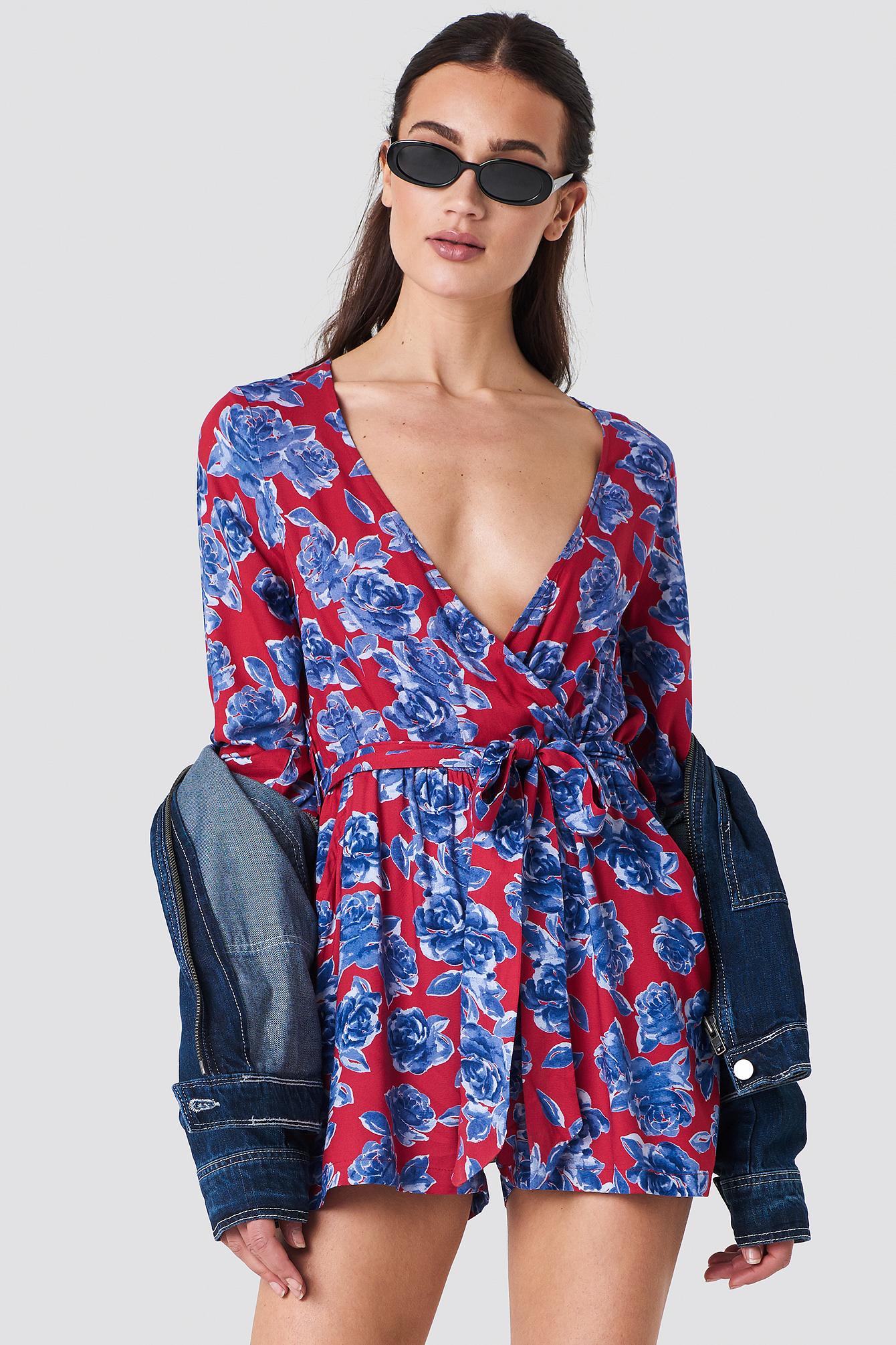 Wrap Playsuit Red/Blue