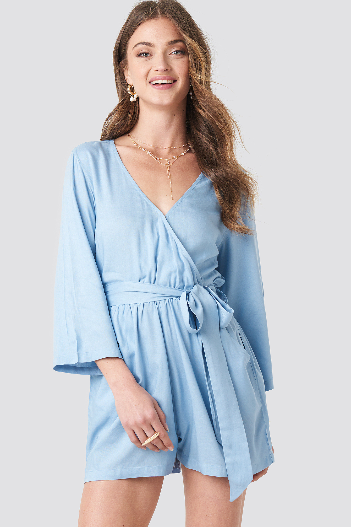 Wrap Playsuit Light Blue