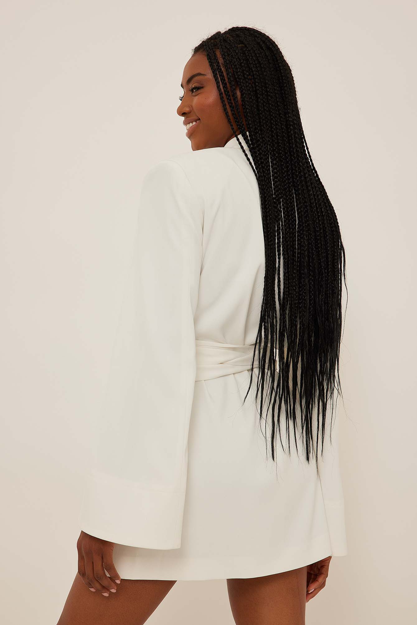 Wrapped Blazer Dress White