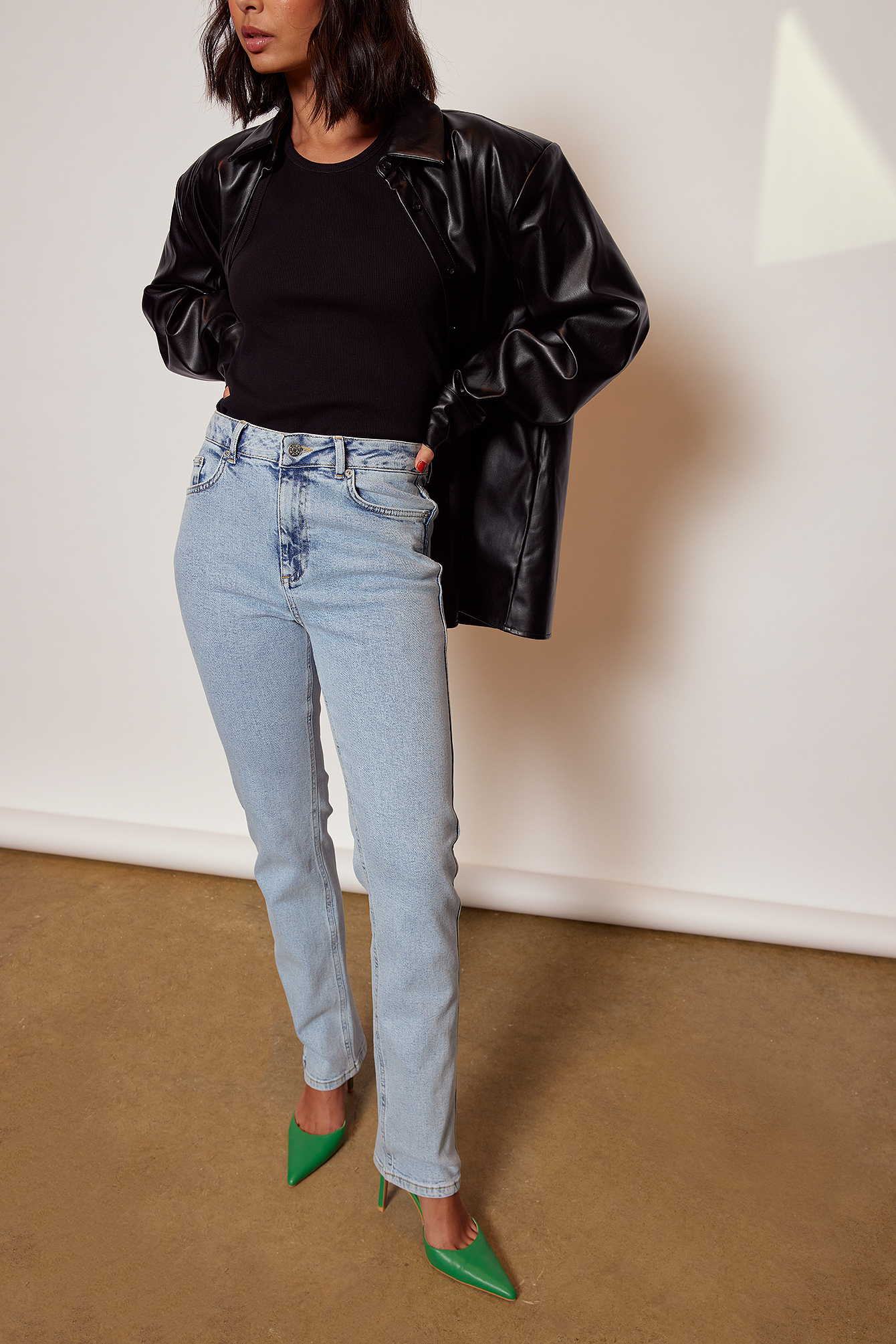 Yoke Detail Jeans Blue