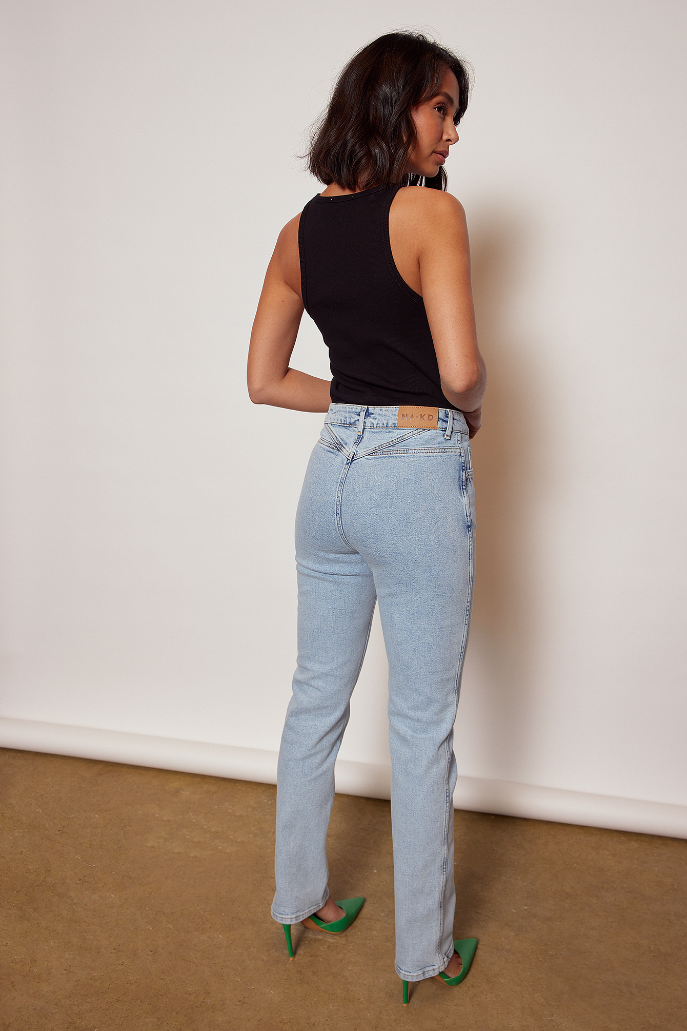 Yoke Detail Jeans Blue