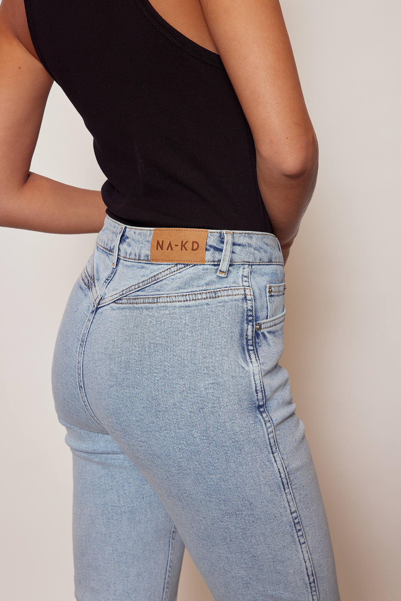 Yoke Detail Jeans Blue