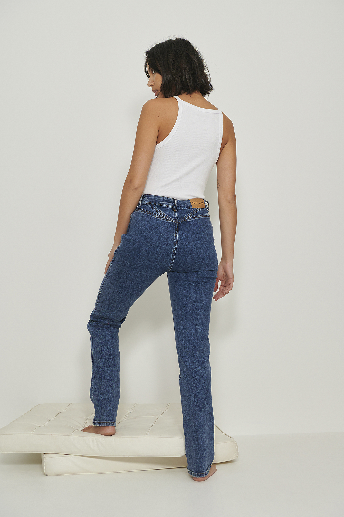 Yoke Detail Jeans Blue