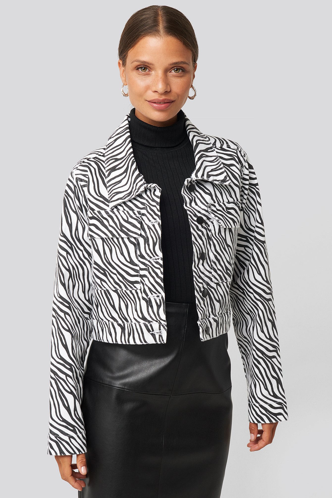 Zebra Denim Jacket Vit NAKD