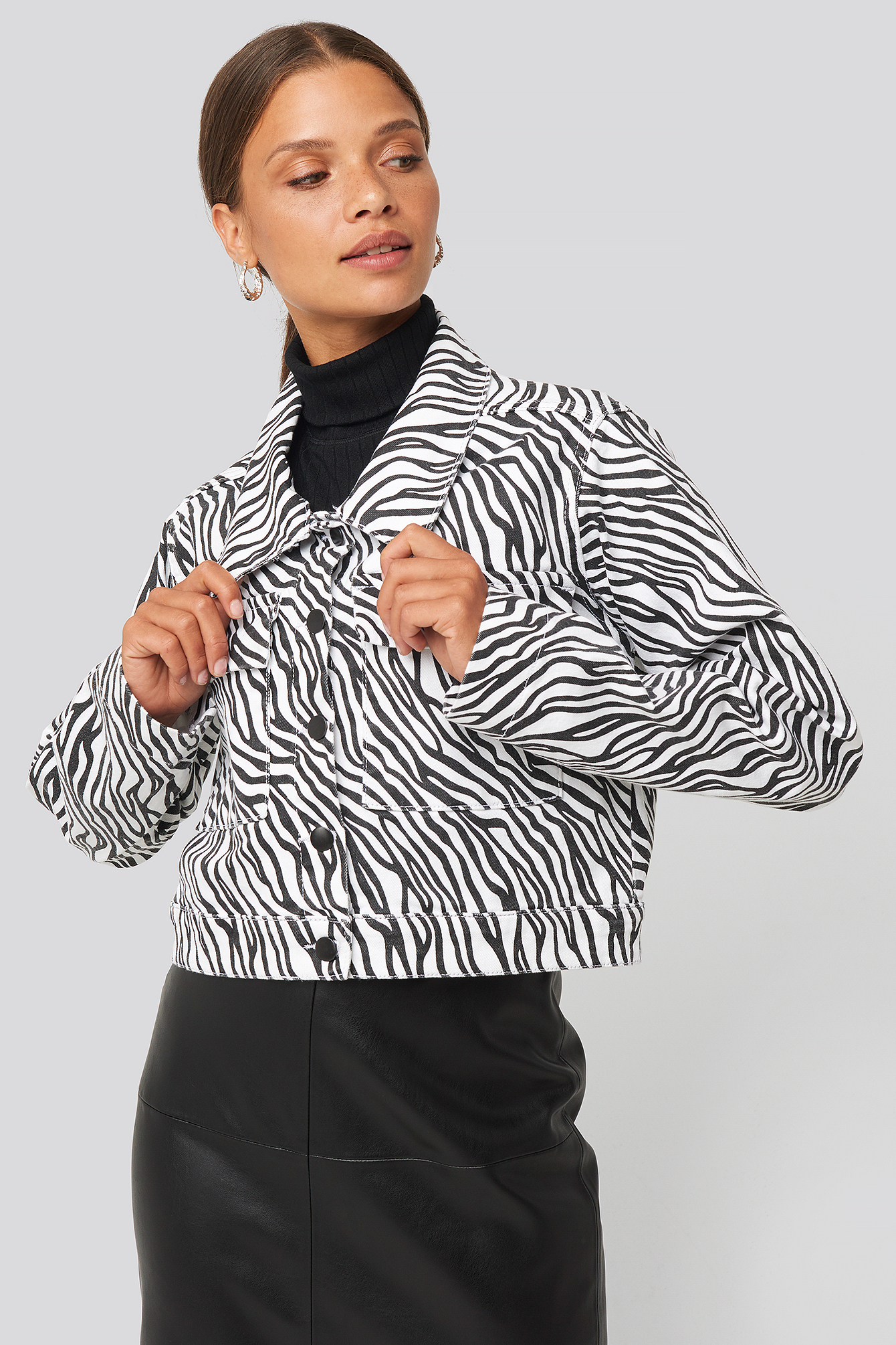 Zebra Denim Jacket White | na-kd.com