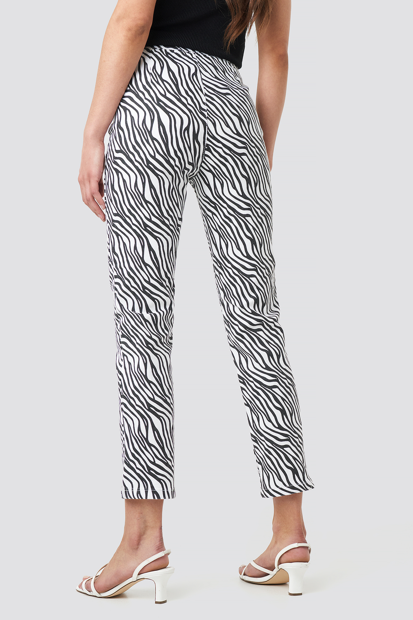 Zebra Denim Pants Multicolor | na-kd.com