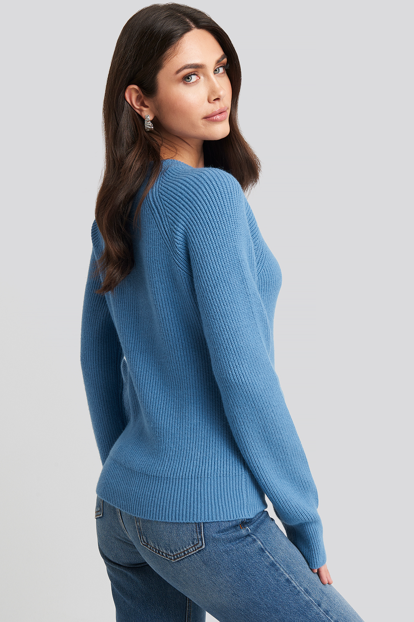 nakd zipper front knitted sweater