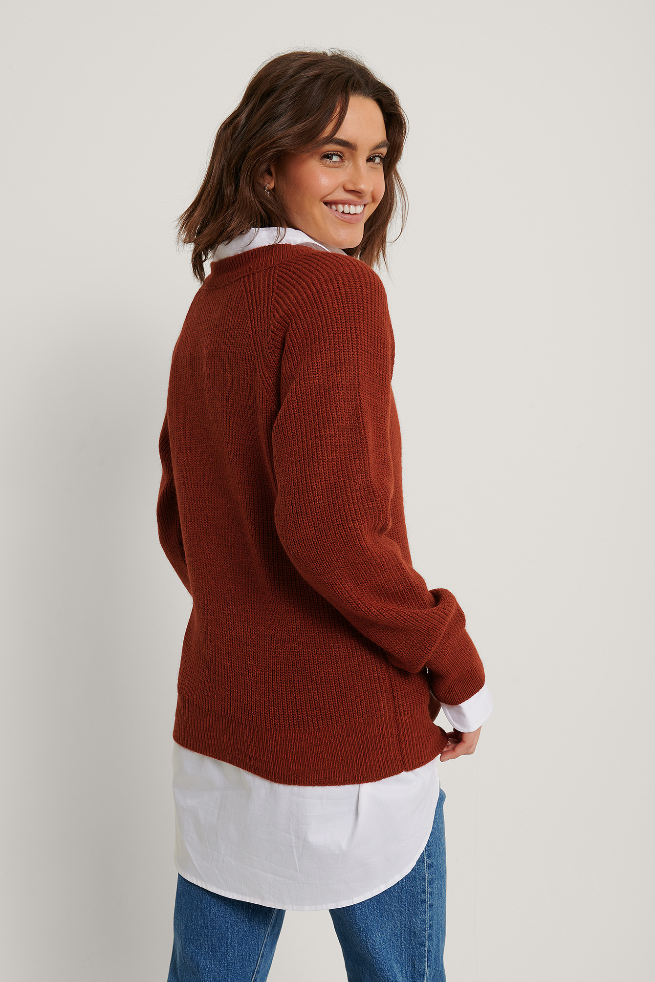 nakd zipper front knitted sweater