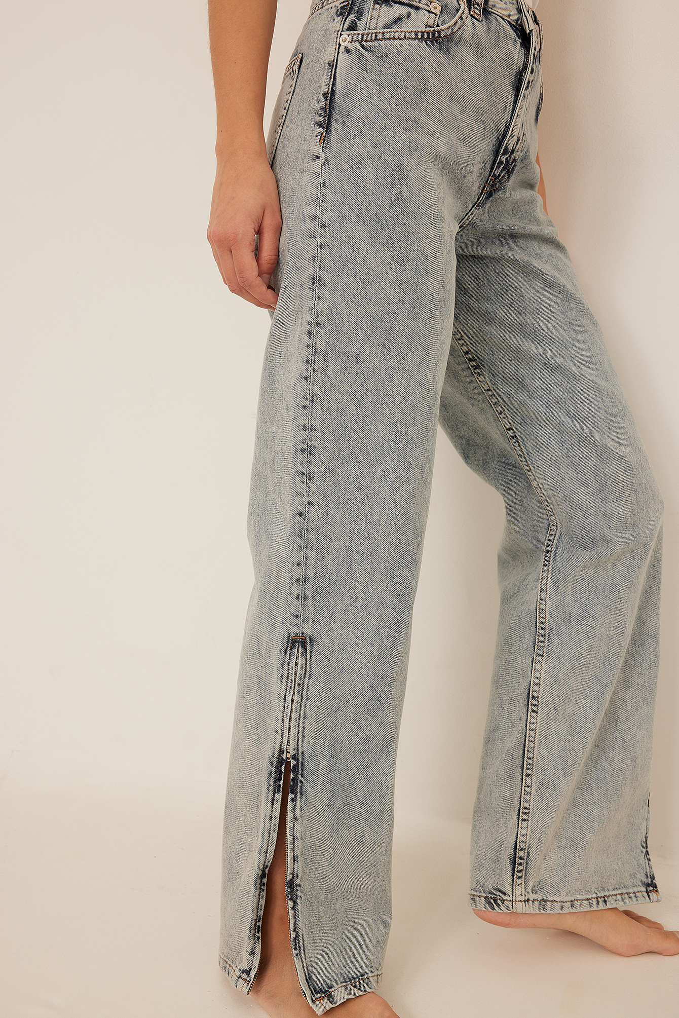 Tilde Ankle Zip Medium Blue Denim