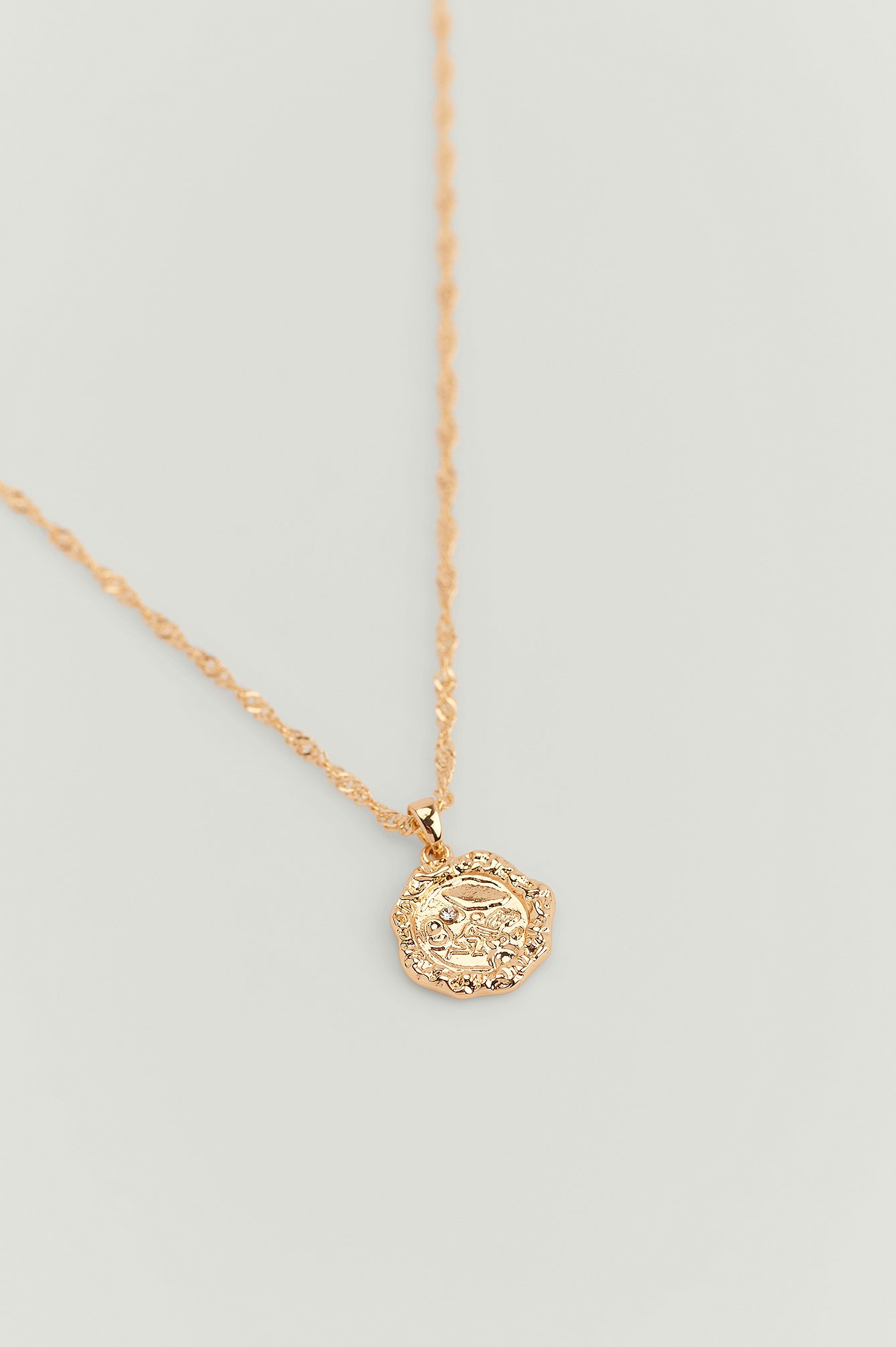 Aquarius Collar reciclado con moneda con símbolo del zodiaco