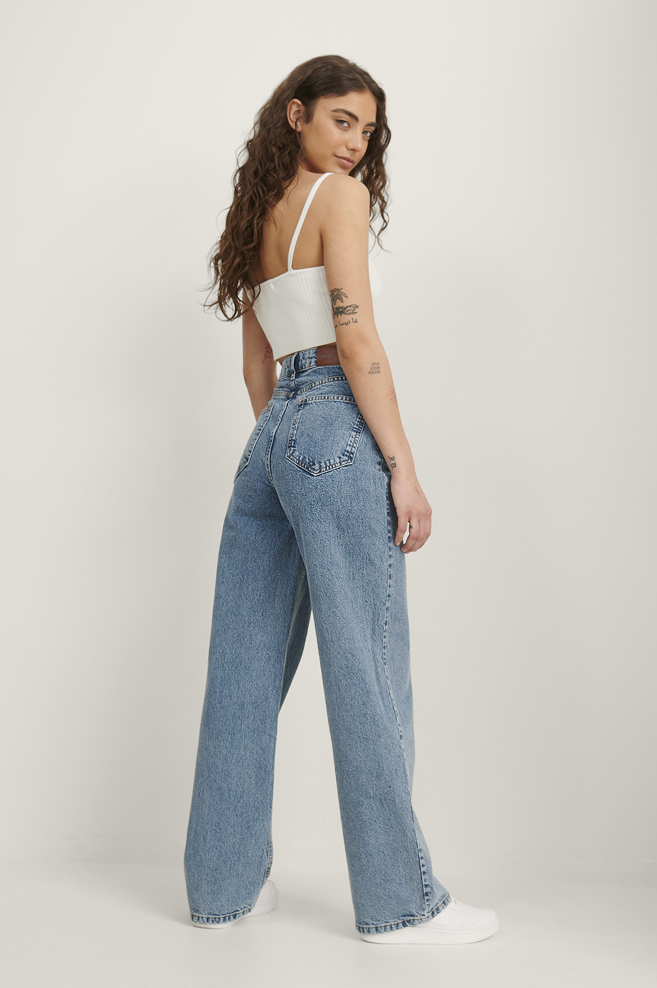 Wide Leg Skater Denim Blue | na-kd.com