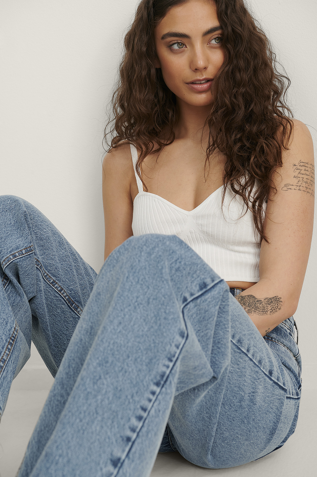Wide Leg Skater Denim Blue | na-kd.com